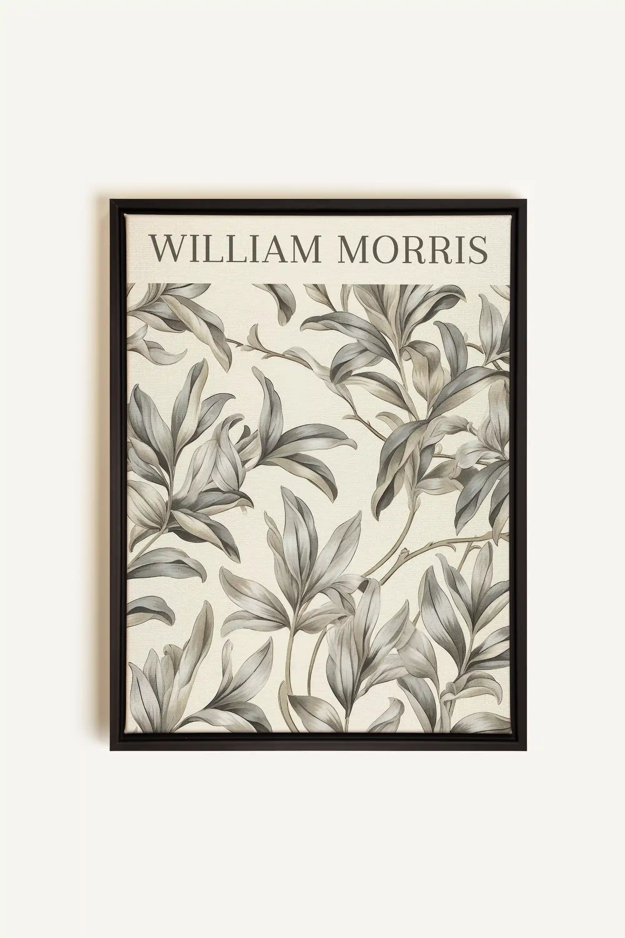 WILLIAM MORRIS, Oeuvre sur toile étirée, encadré Noir