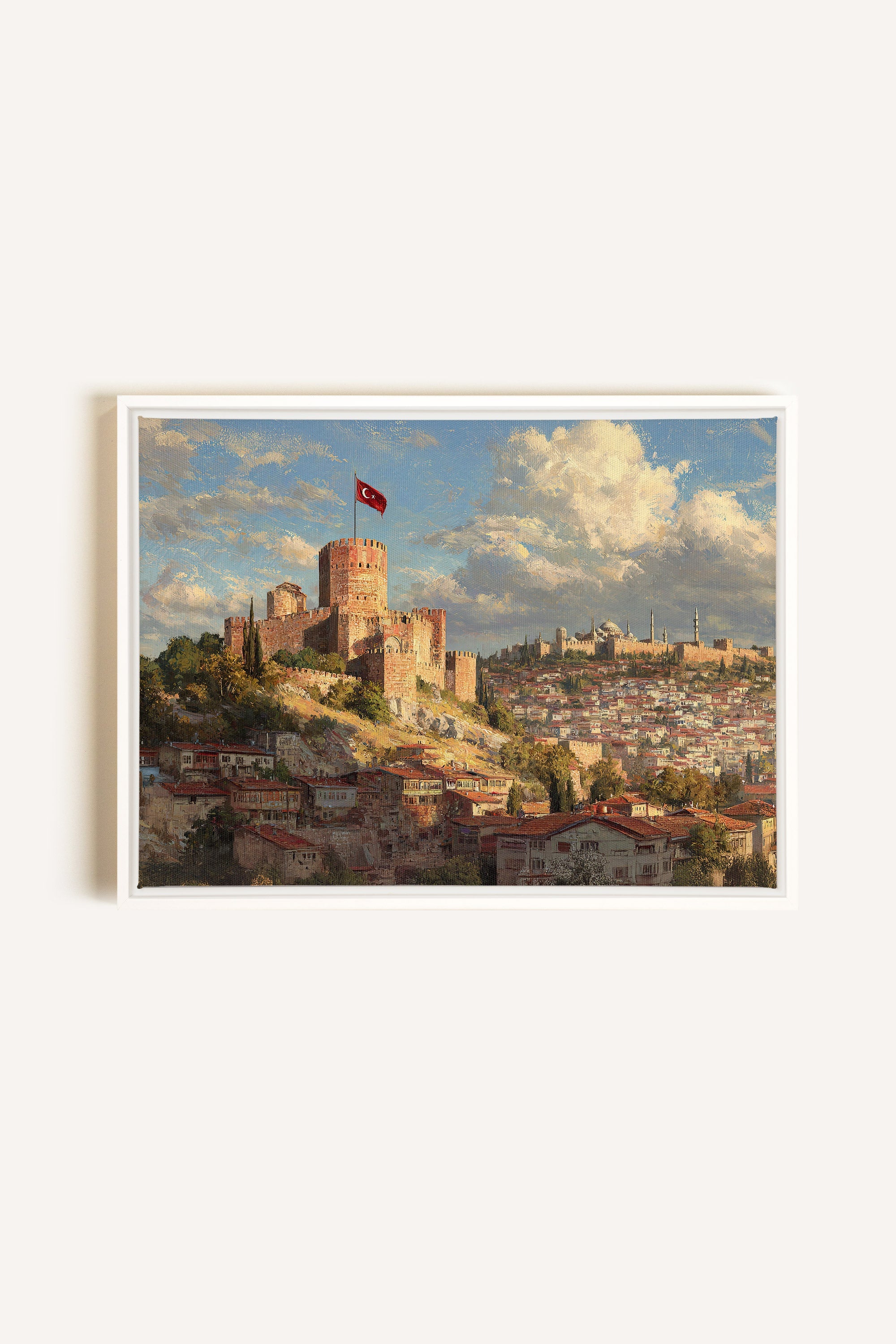 WHISPERS OF ISTANBUL, Artwork on stretched canvas, framed in white