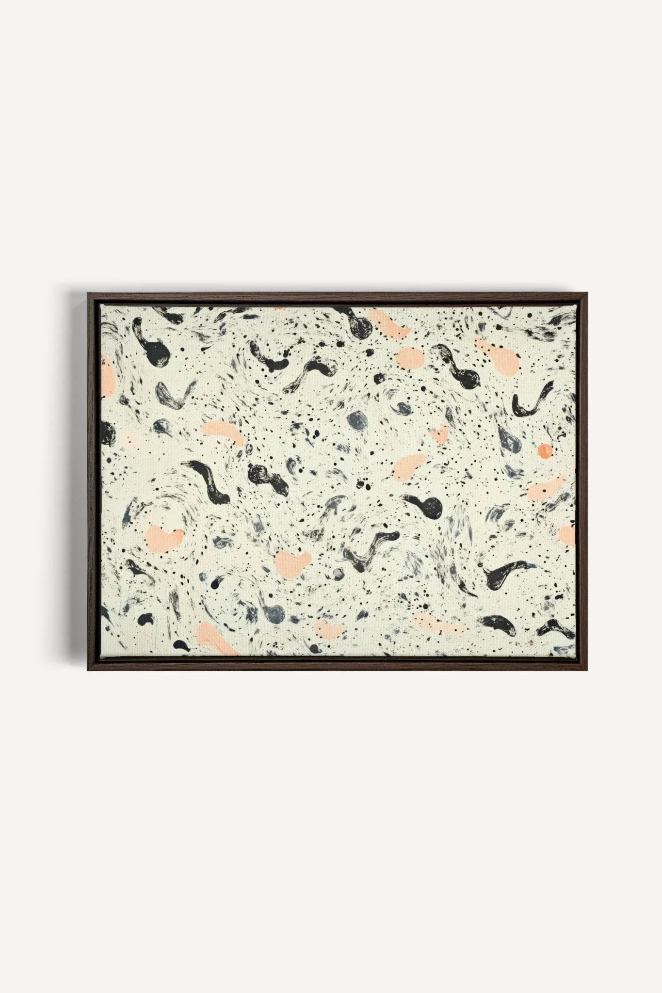 OLEKA CANVAS - ABSTRACT SPARKS, Oeuvre sur toile étirée, encadré Brun Noyer