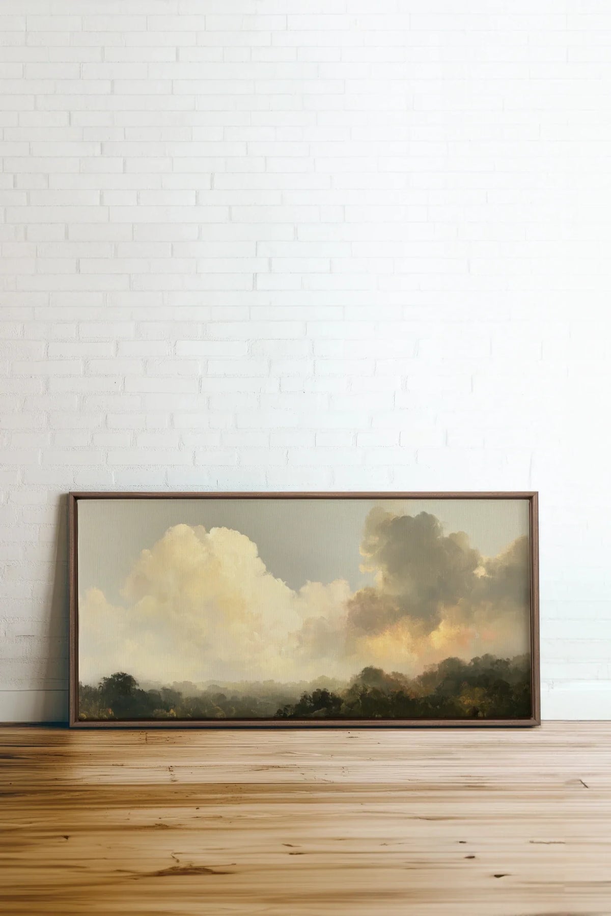 AFTER THE RAIN, Oeuvre sur toile étirée, encadré Brun Chêne