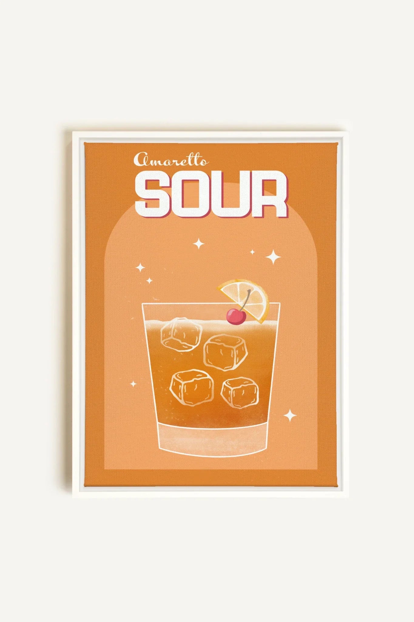 OLEKA CANVAS - AMARETTO SOUR, Oeuvre sur toile étirée, encadré Blanc
