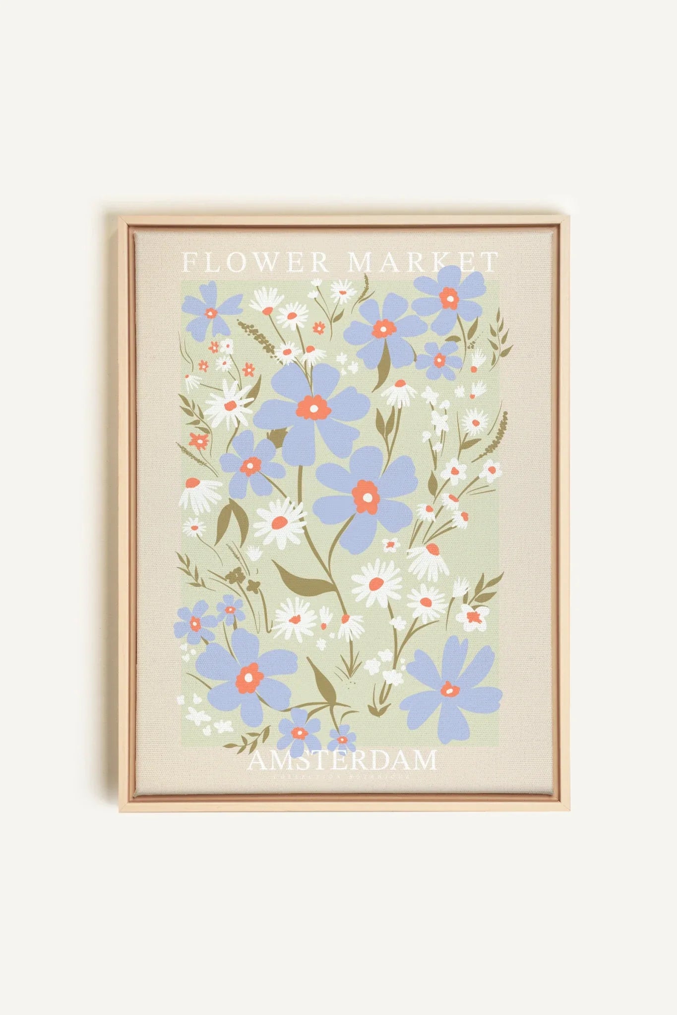 OLEKA CANVAS - AMSTERDAM BLOOM, Oeuvre sur toile étirée, encadré Naturel Clair