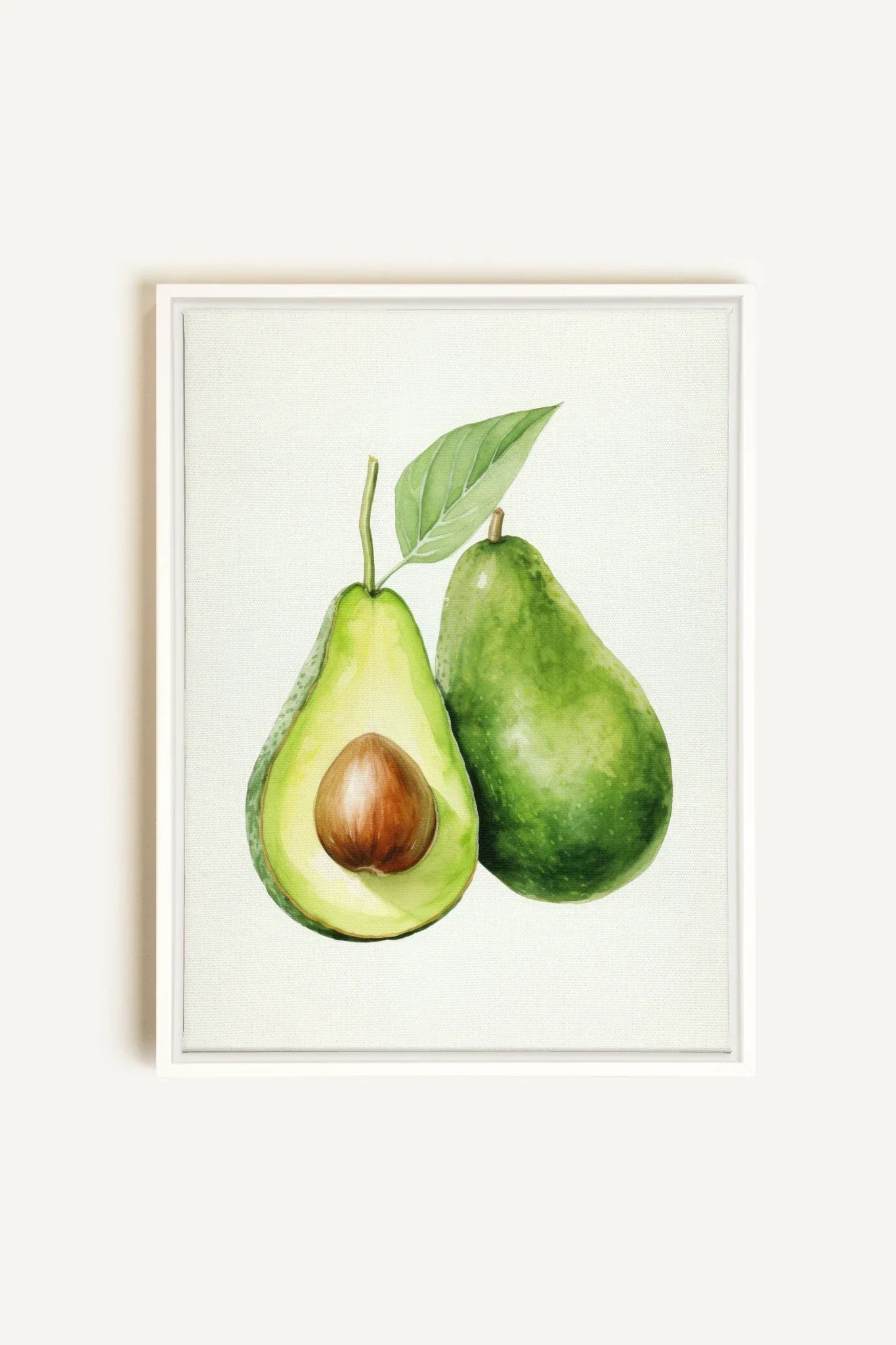 OLEKA CANVAS - AVOCADO, Oeuvre sur toile étirée, encadré Blanc