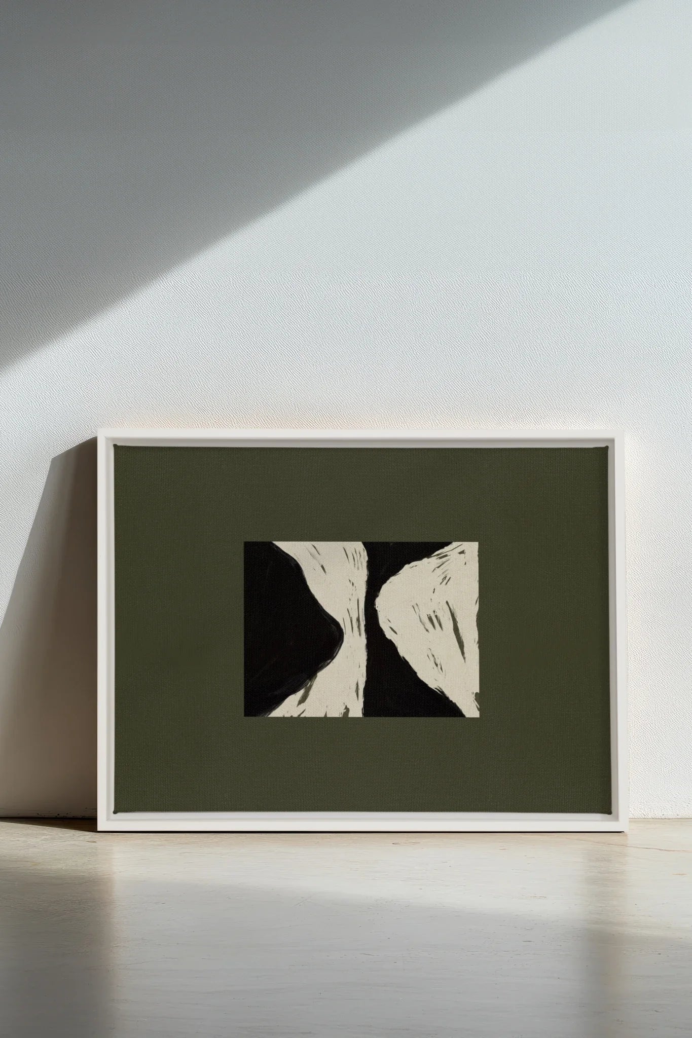 BLACK RIVER, Oeuvre sur toile étirée, encadré Blanc