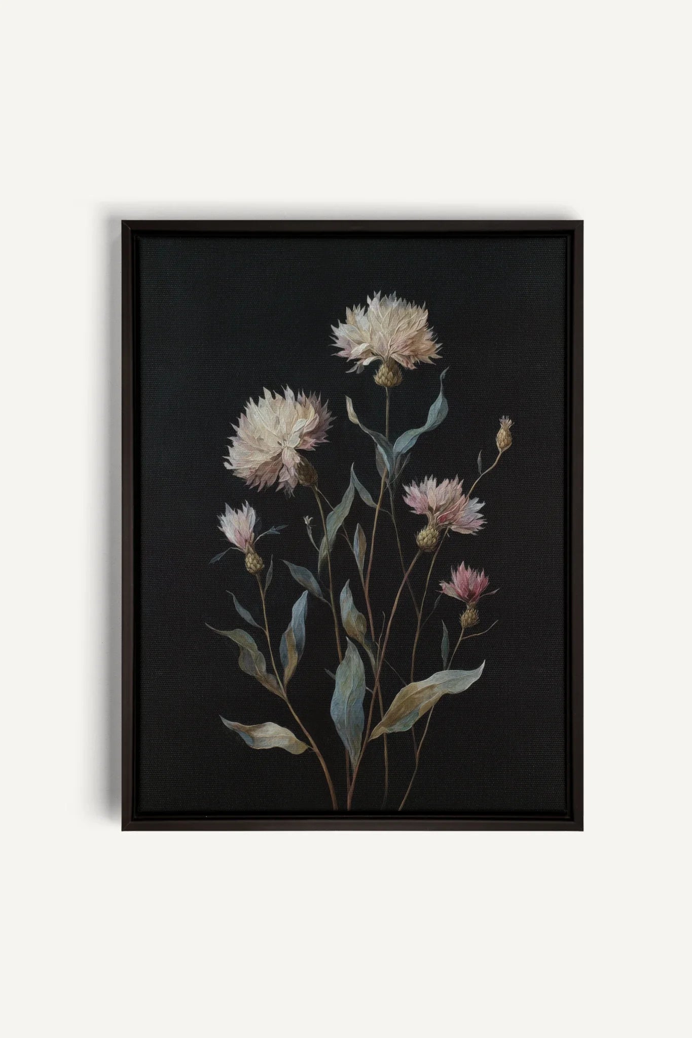 BLUSH FLORA, Oeuvre sur toile étirée, encadré Noir