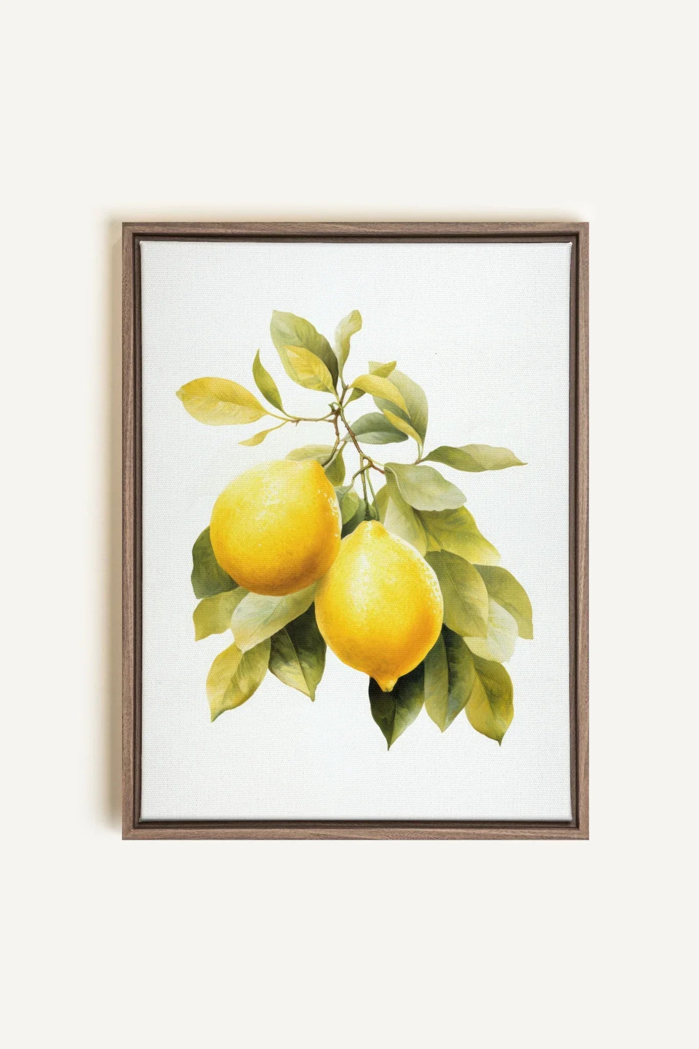 OLEKA CANVAS - BRANCH OF ZEST, Oeuvre sur toile étirée, encadré Brun Chêne