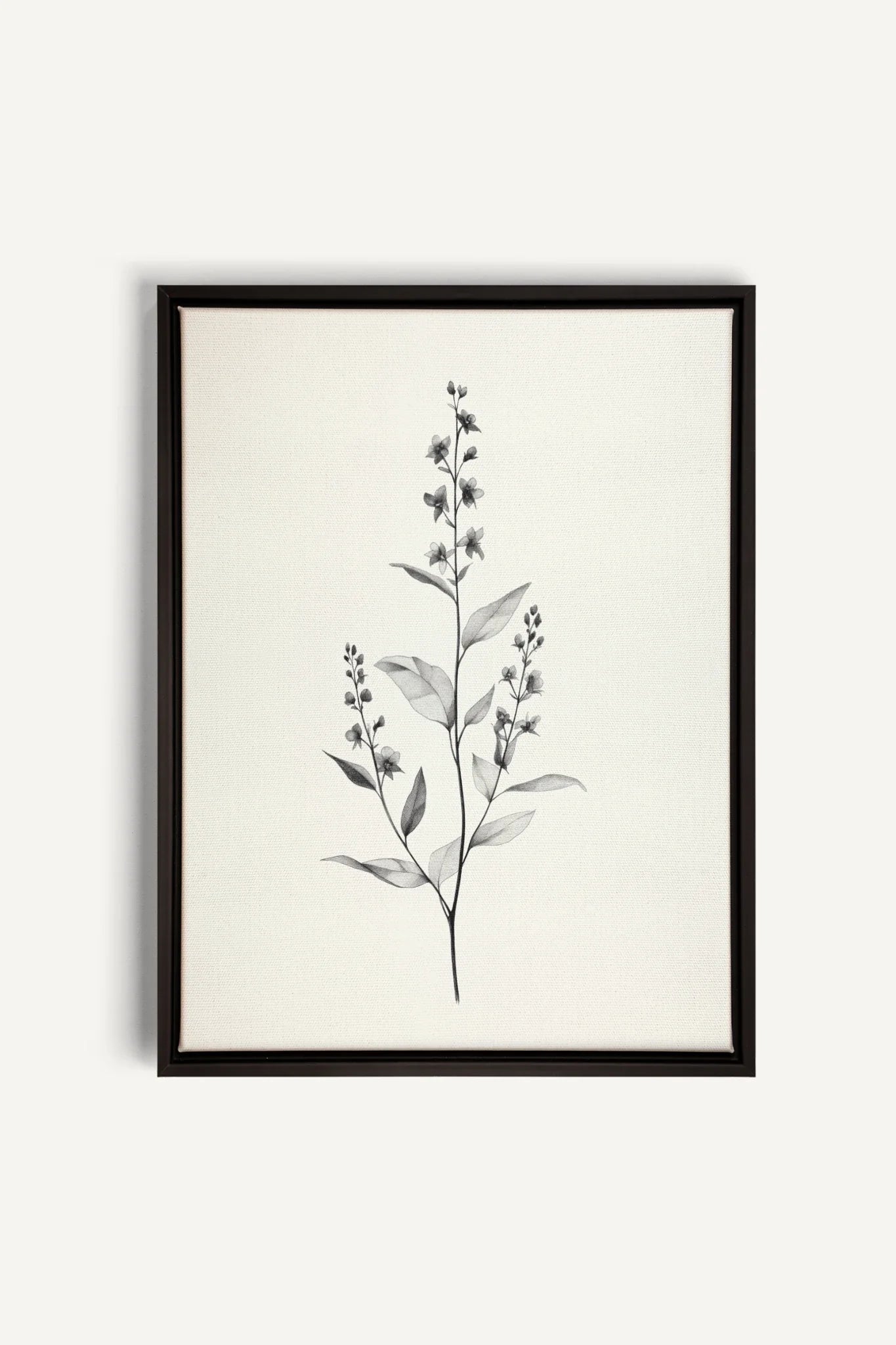 BRANCHE LÉGÈRE, Oeuvre sur toile étirée, encadré Noir