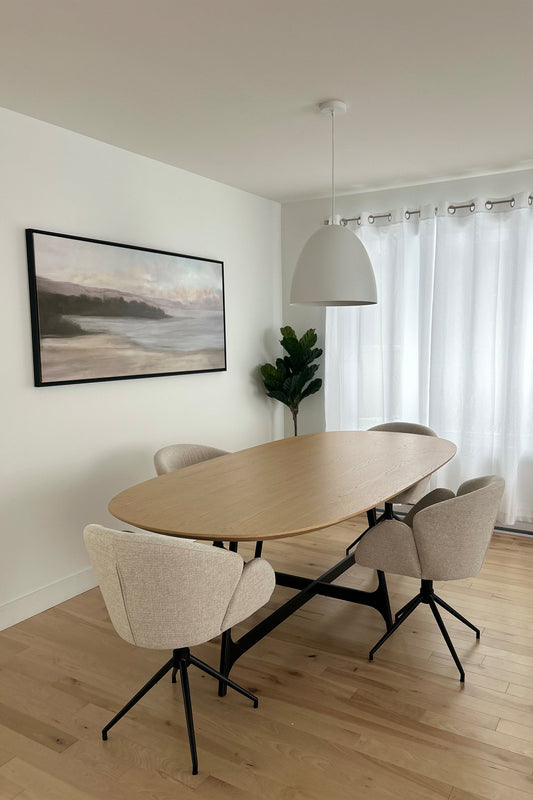 CALME SUR LA RIVE, Oeuvre sur toile étirée