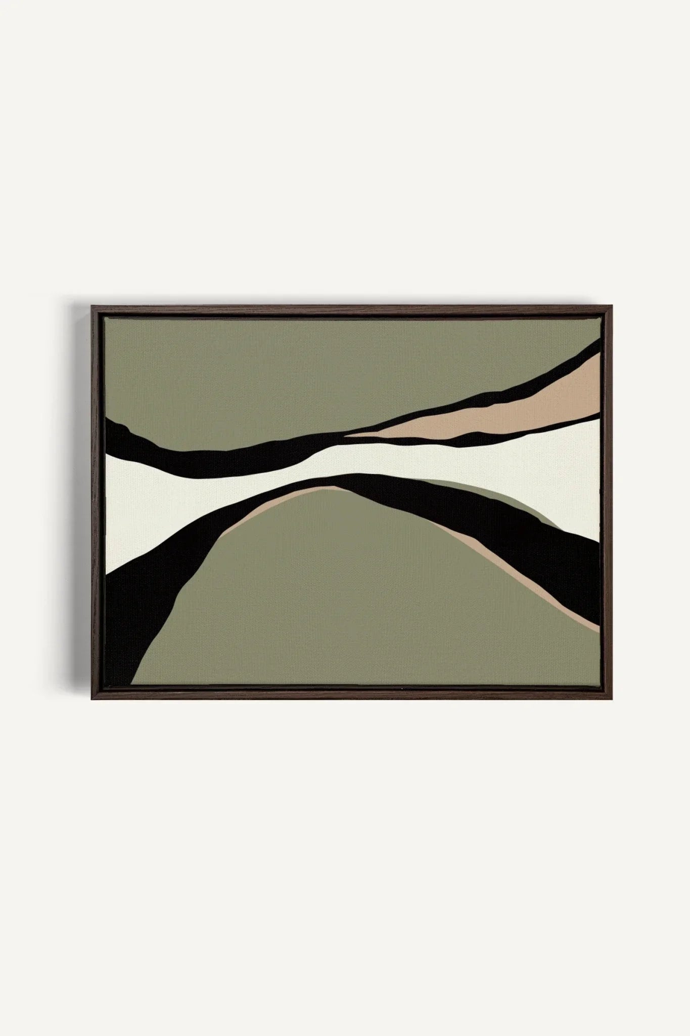 OLEKA CANVAS - CAMO MODERNE, Oeuvre sur toile étirée, encadré Brun Noyer
