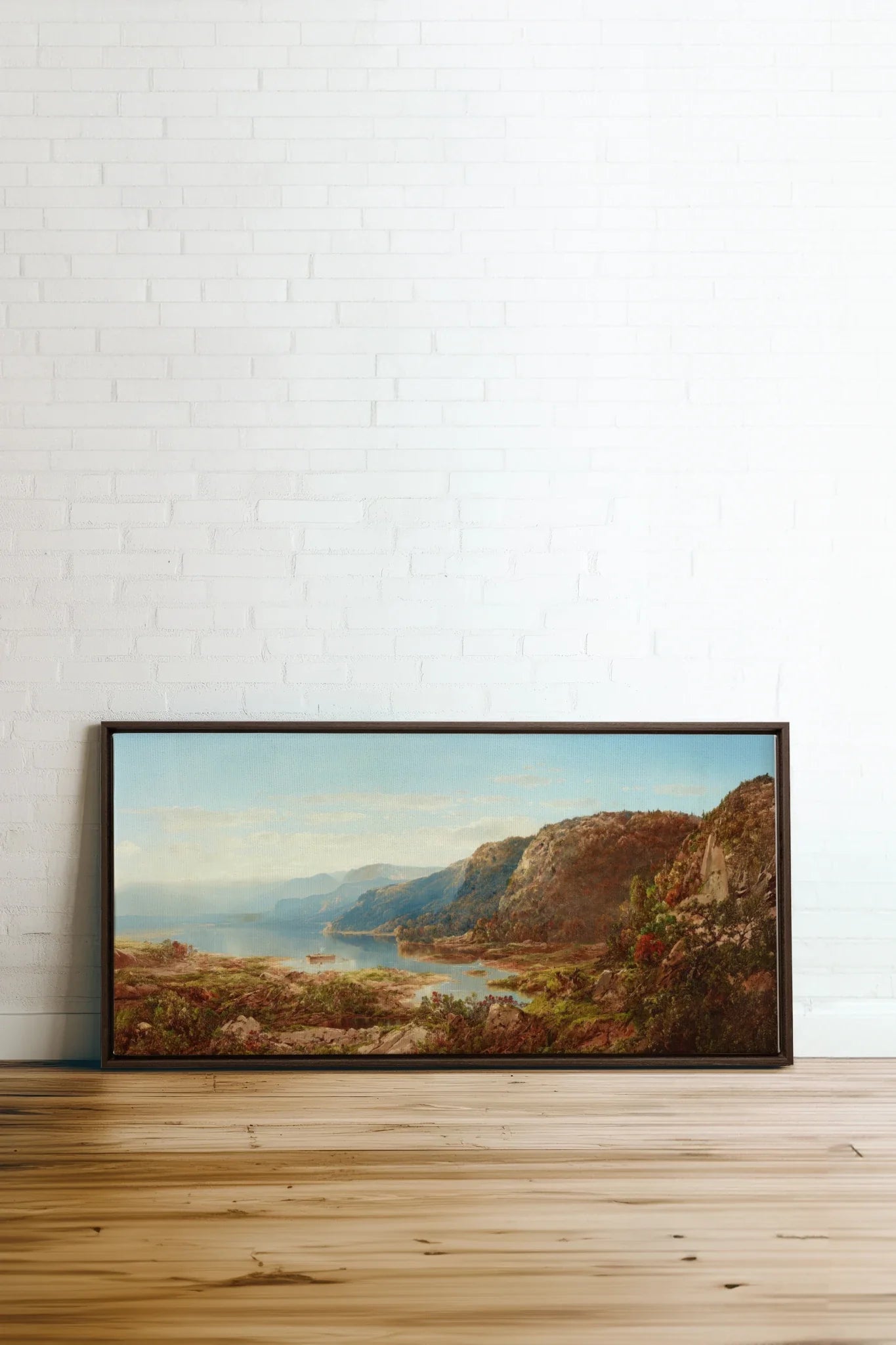 CANYON DE LUMIÈRE, Oeuvre sur toile étirée, encadré Brun Noyer
