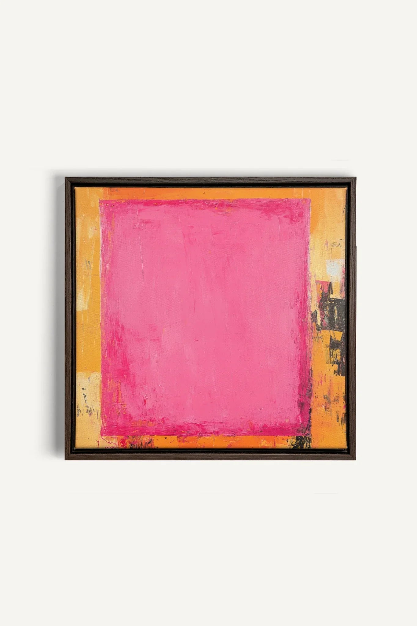 OLEKA CANVAS - COLOR BLAZE, Oeuvre sur toile étirée, encadré Brun Noyer