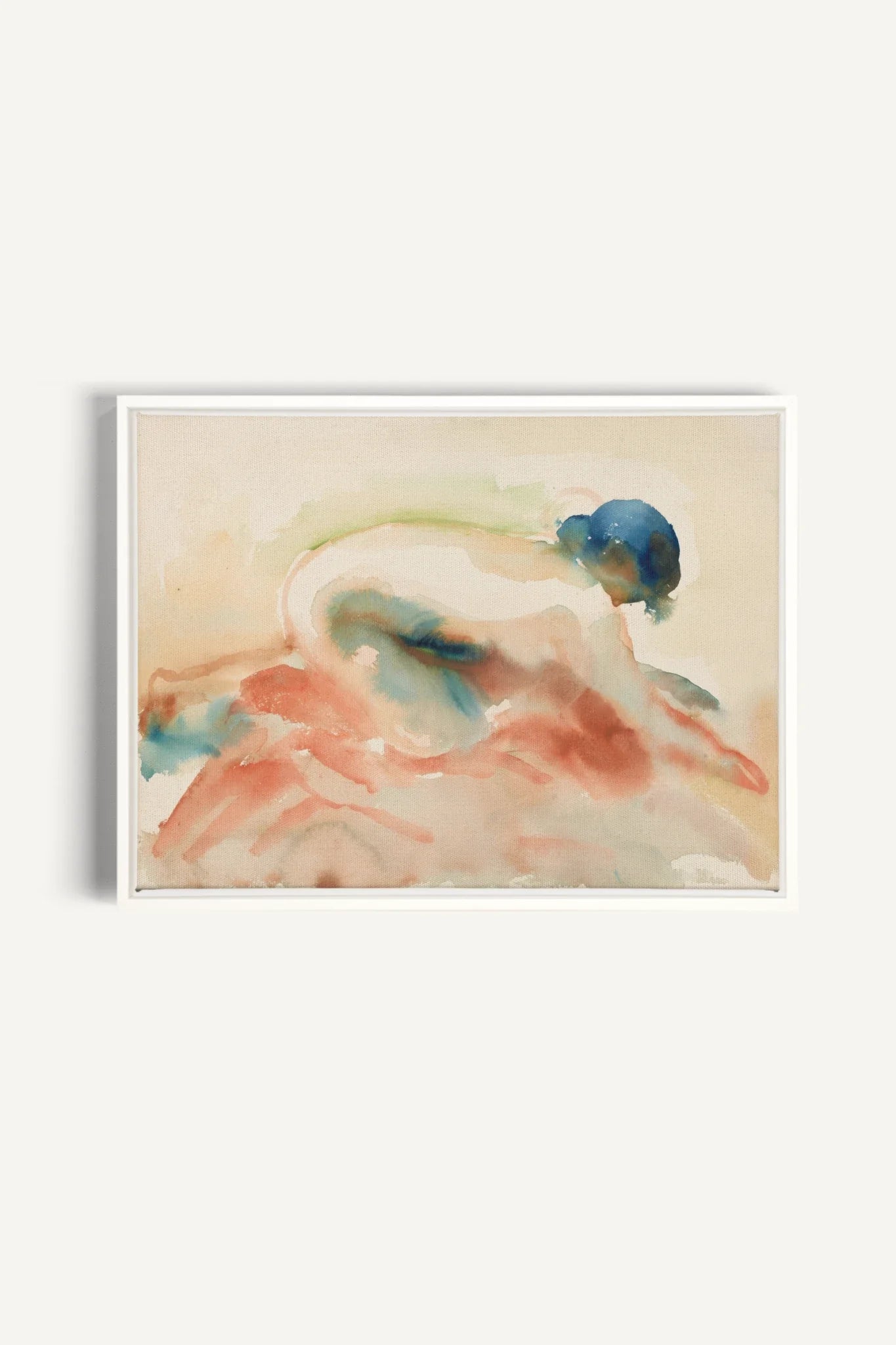 CORAL DRIFT, Oeuvre sur toile étirée, encadré Blanc