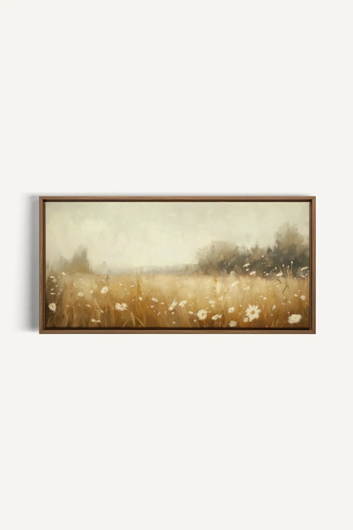 OLEKA CANVAS - Daisy Breeze, Oeuvre sur toile étirée, encadré Brun Chêne