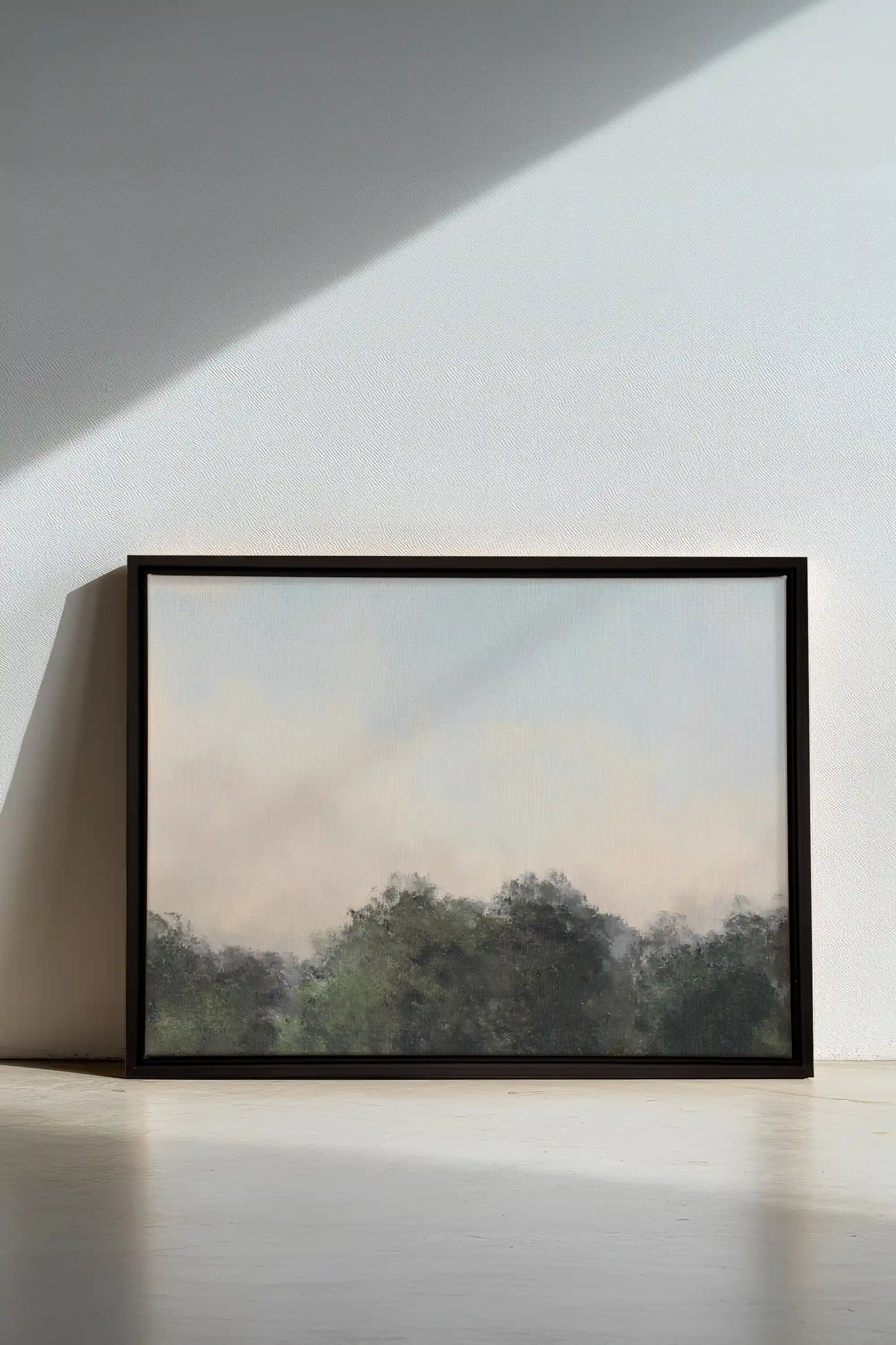 DAWN II, Artwork on stretched canvas, framed in black