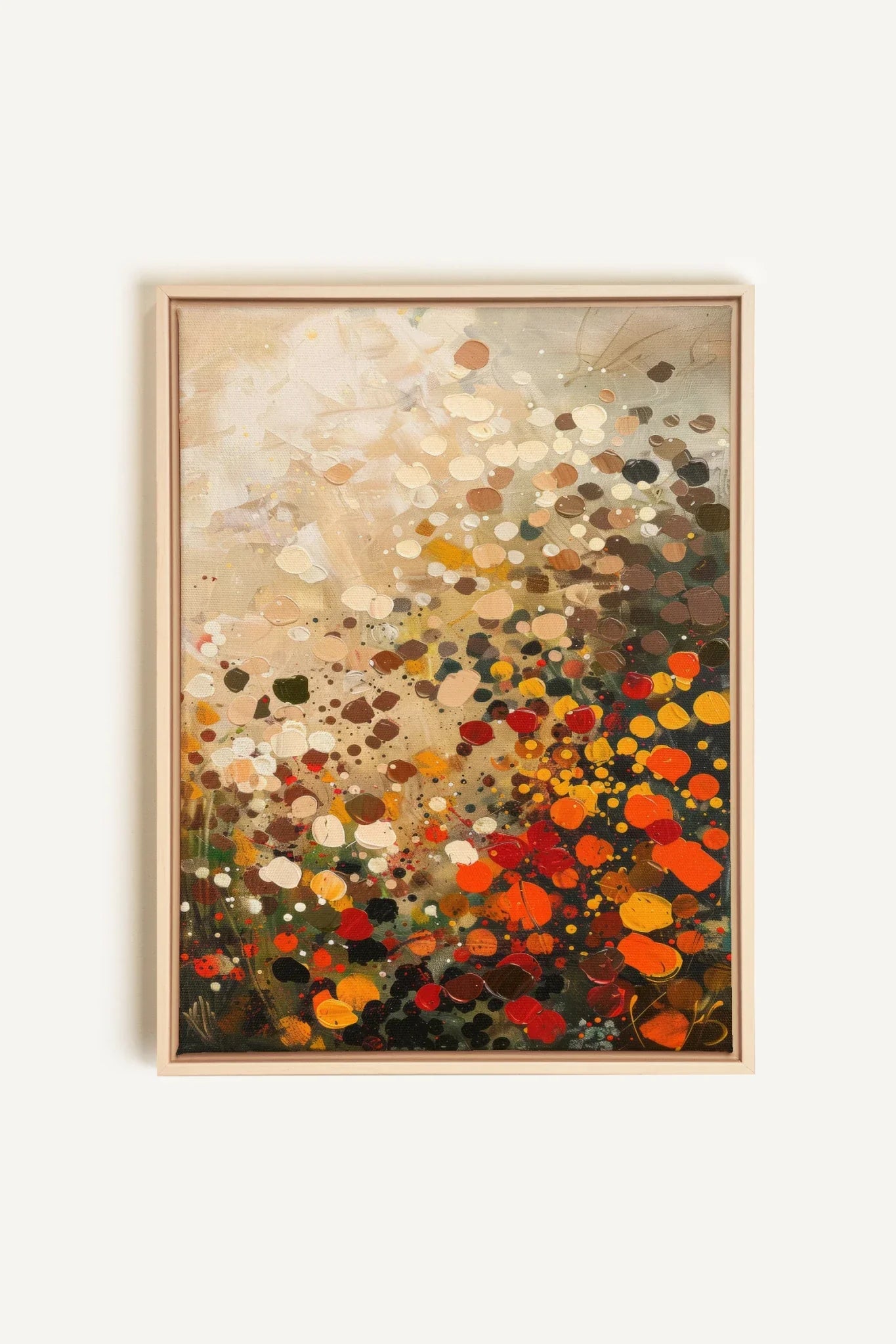 OLEKA CANVAS - EARTH & FIRE, Oeuvre sur toile étirée, encadré Naturel Clair