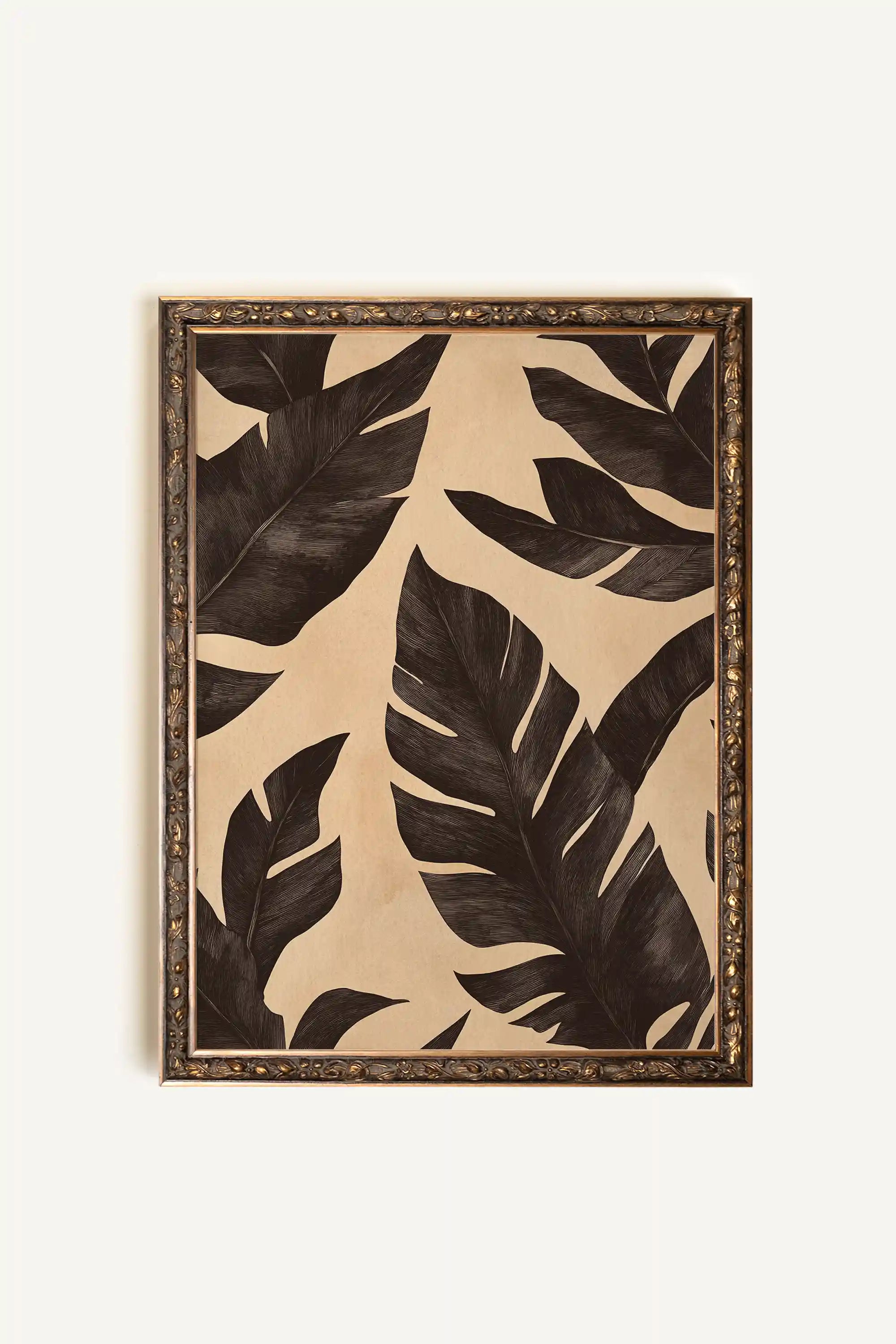 ÉBÈNE NATUREL, Oeuvre sur toile rigide, encadré Vintage Bronze