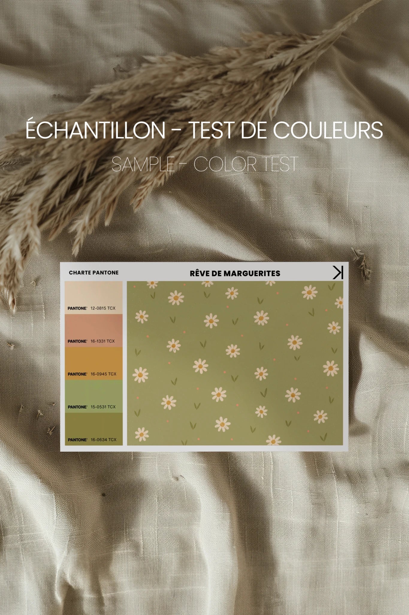RÊVE DE MARGUERITE, Oeuvre sur toile rigide, encadré Naturel Clair