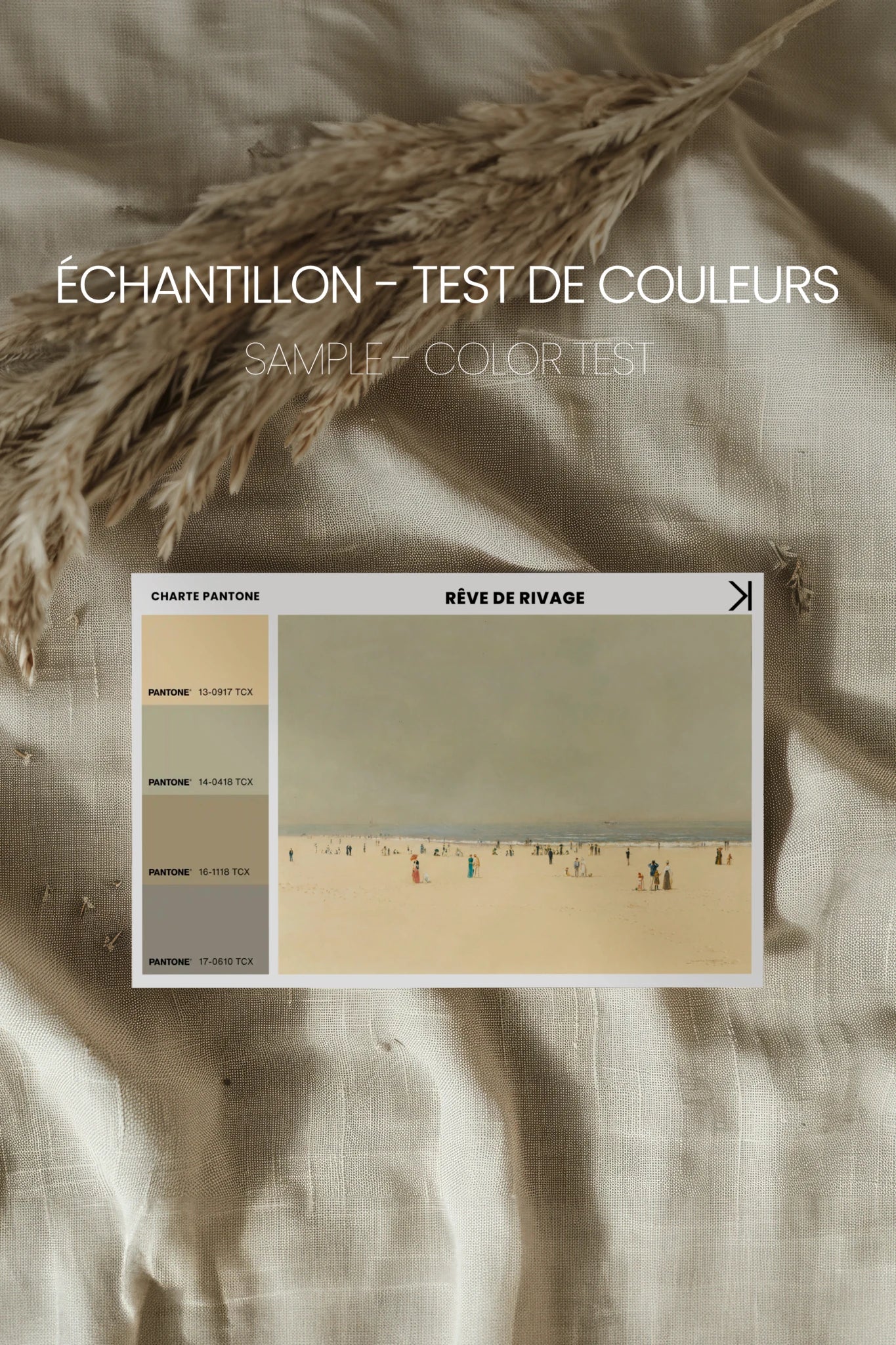 RÊVE DE RIVAGE, Oeuvre sur toile étirée, encadré Naturel Clair