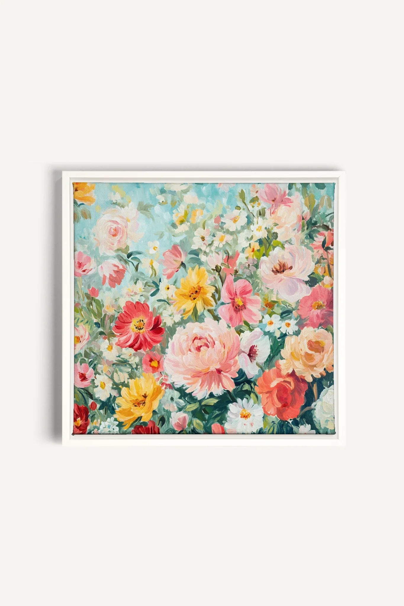 ÉCLAT DE SAISON, Artwork on stretched canvas, framed in white
