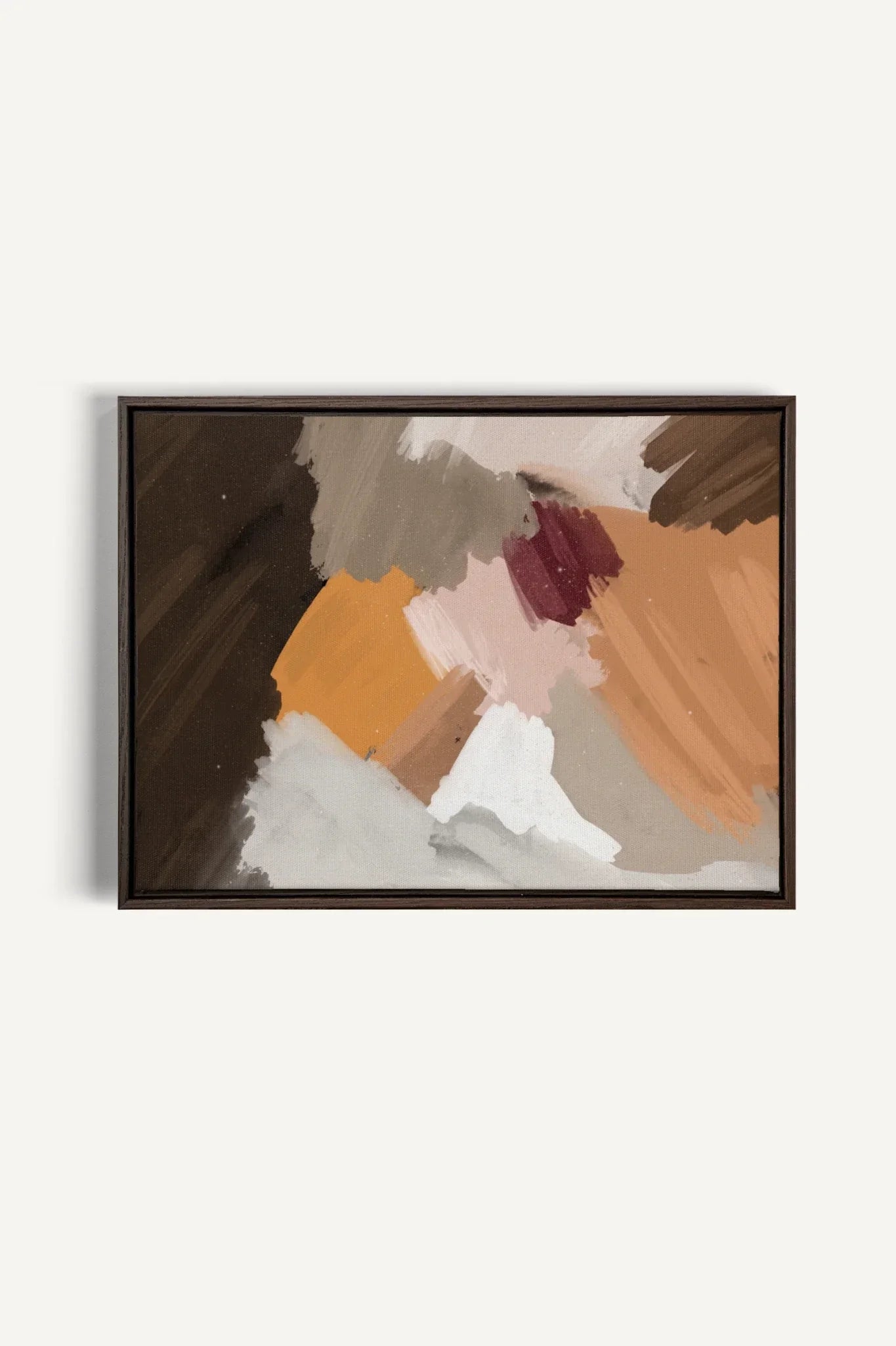 OLEKA CANVAS - ÉLAN CRÉATIF, Oeuvre sur toile étirée, encadré Brun Noyer