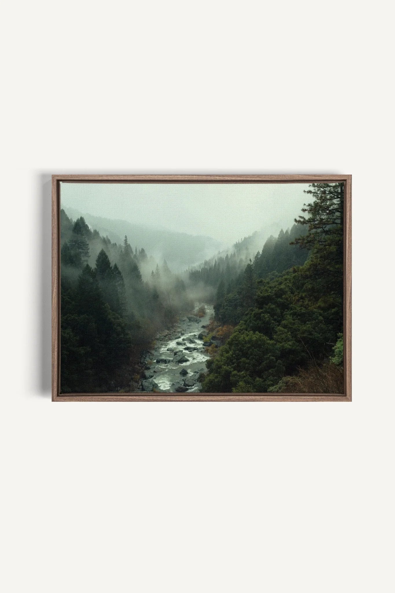 EMERALD VALLEY, Oeuvre sur toile étirée, encadré Brun Chêne