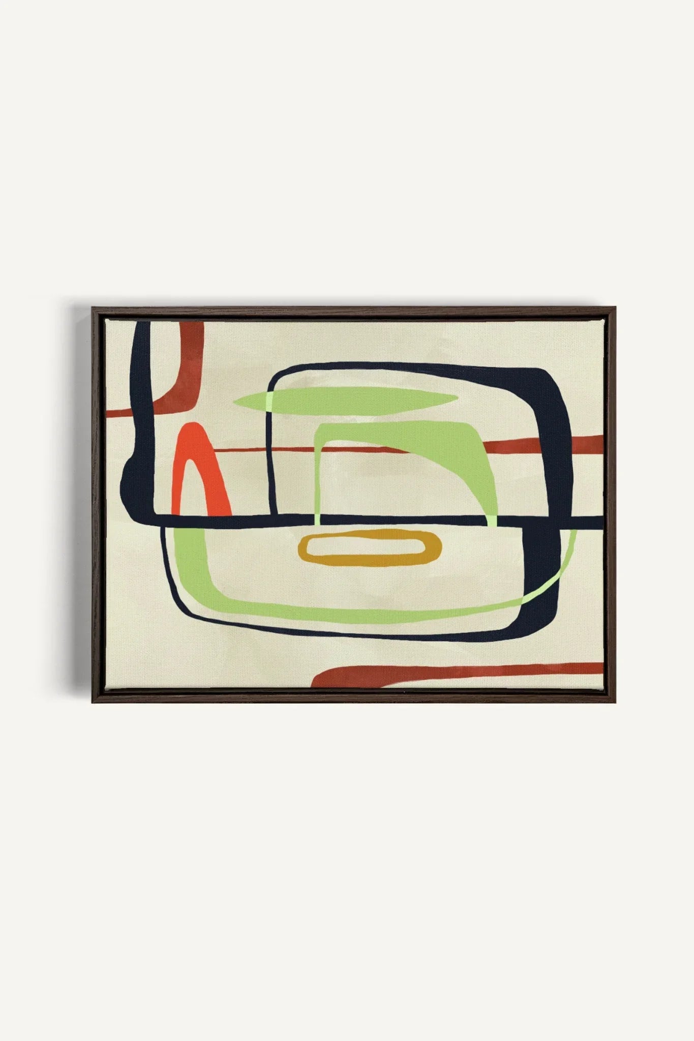 OLEKA CANVAS - ÉMOTION, Oeuvre sur toile étirée, encadré Brun Noyer