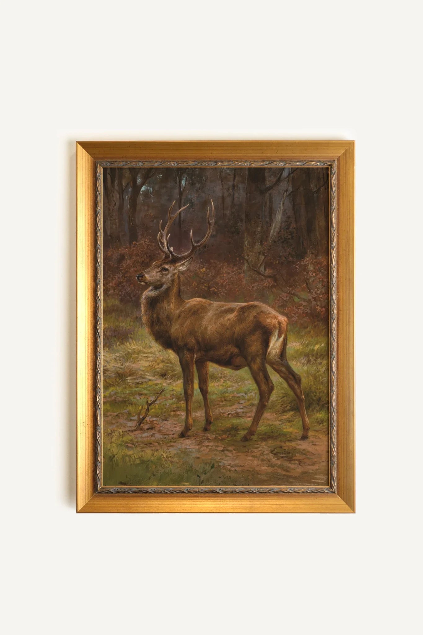 FOREST KING, Oeuvre sur toile étirée, encadré Vintage Or