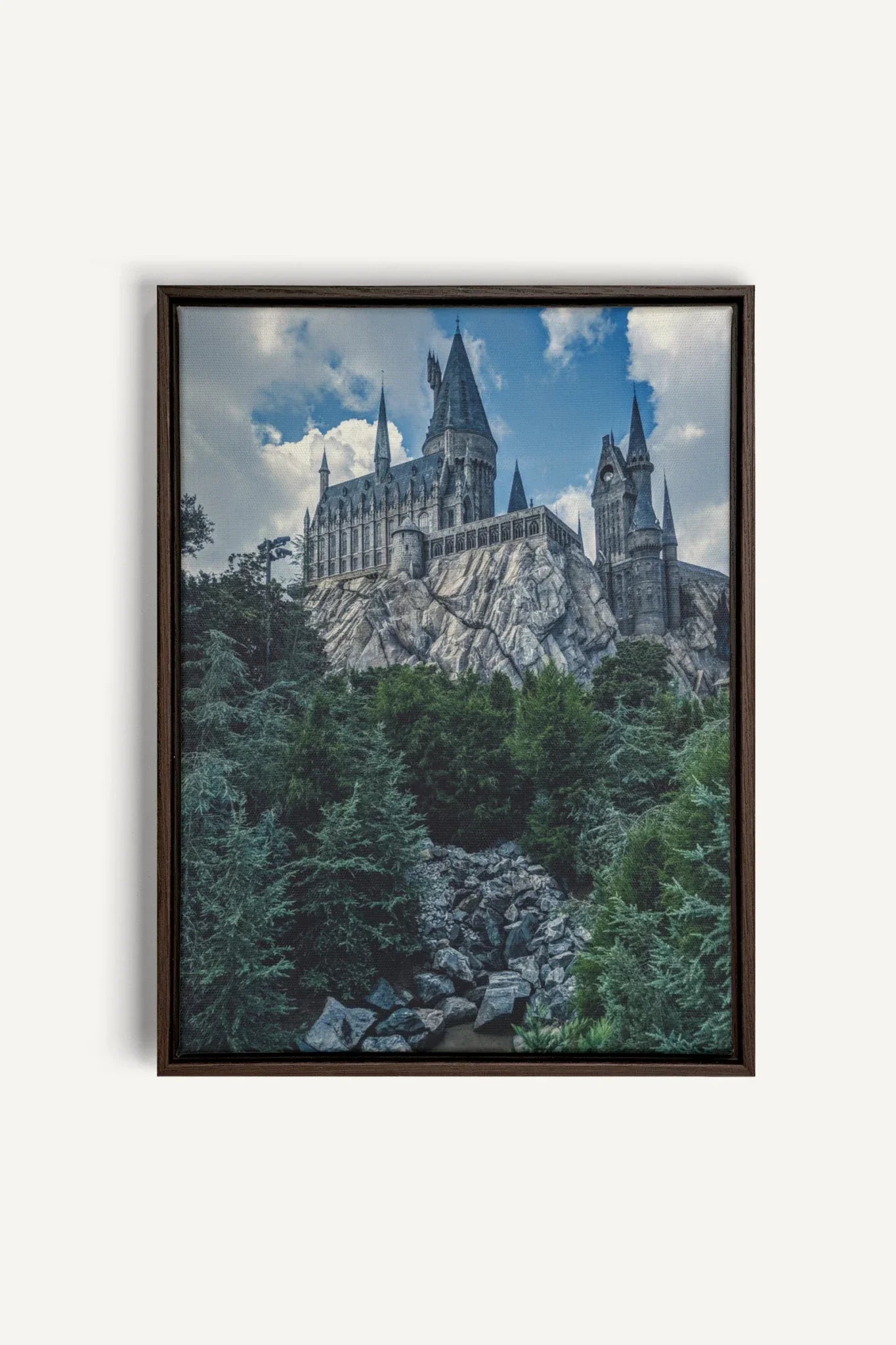 OLEKA CANVAS - FORTRESS OF KNOWLEDGE, Oeuvre sur toile étirée, encadré Brun Noyer