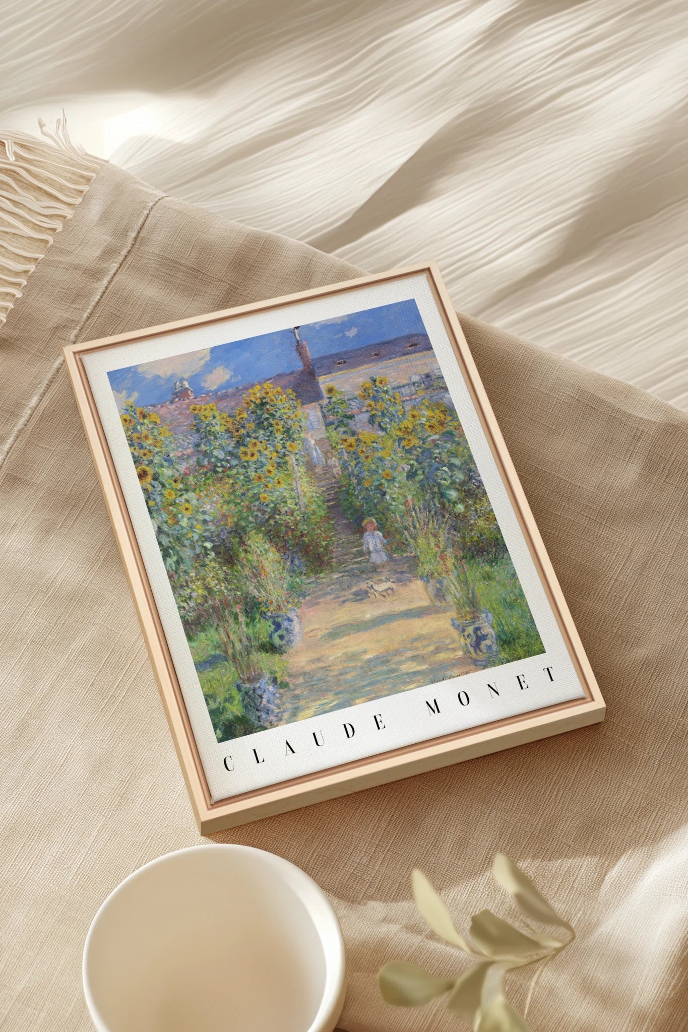 GARDEN LIGHT, Oeuvre sur toile étirée, encadré Naturel Clair