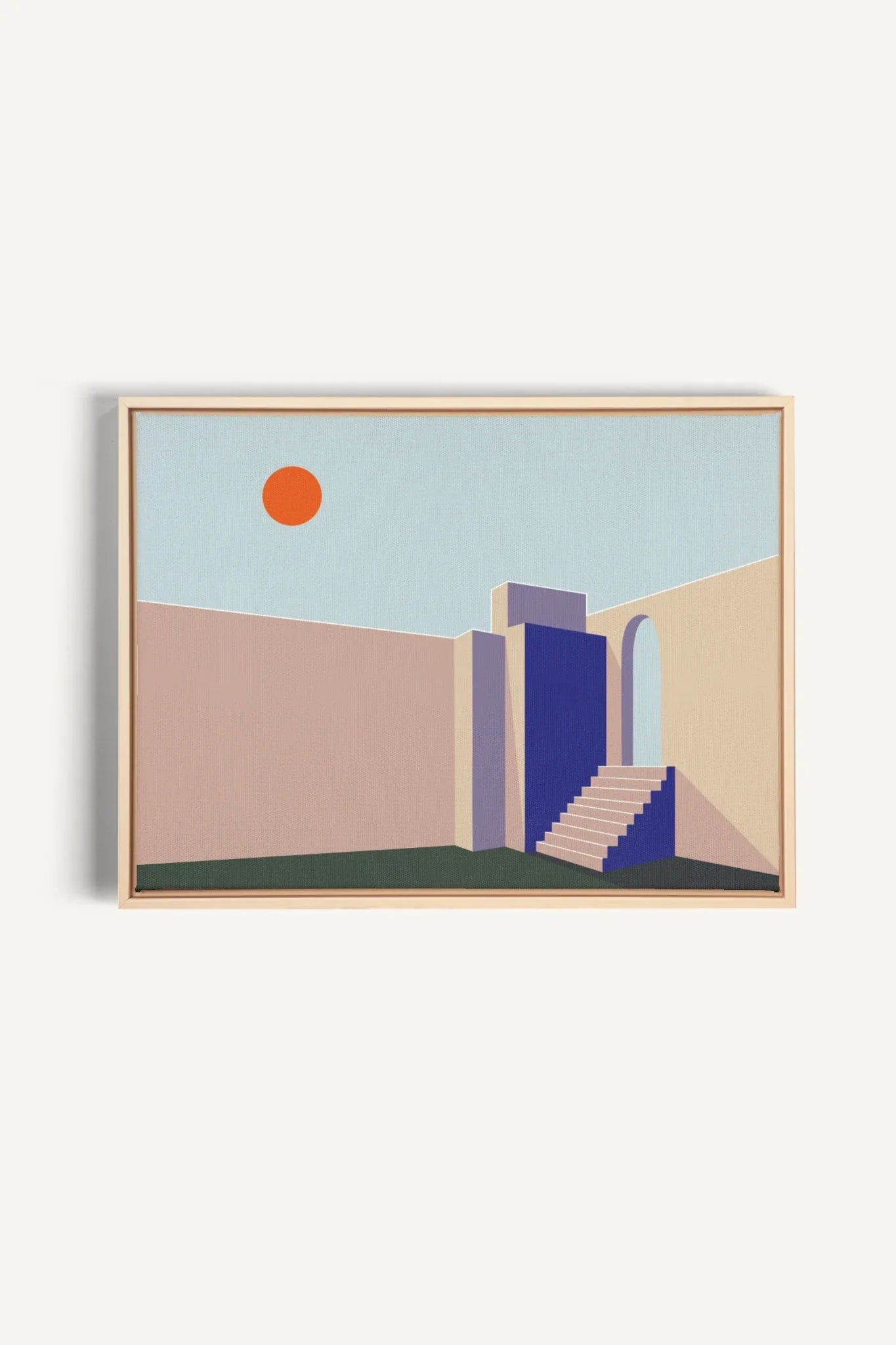 OLEKA CANVAS - GÉOMÉTRIE, Oeuvre sur toile étirée, encadré Naturel Clair