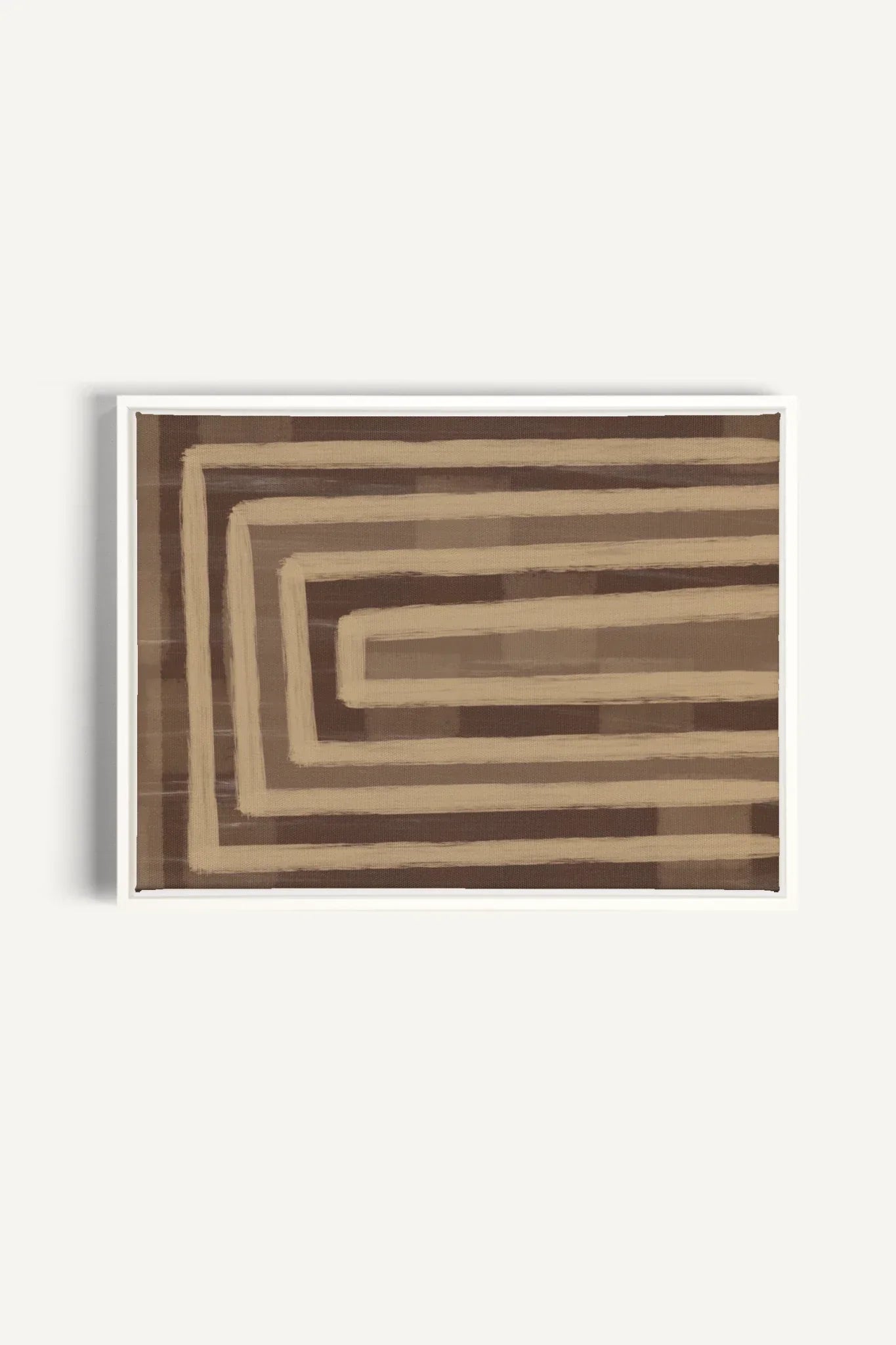 OLEKA CANVAS - GOLDEN MAZE, Oeuvre sur toile étirée, encadré Blanc