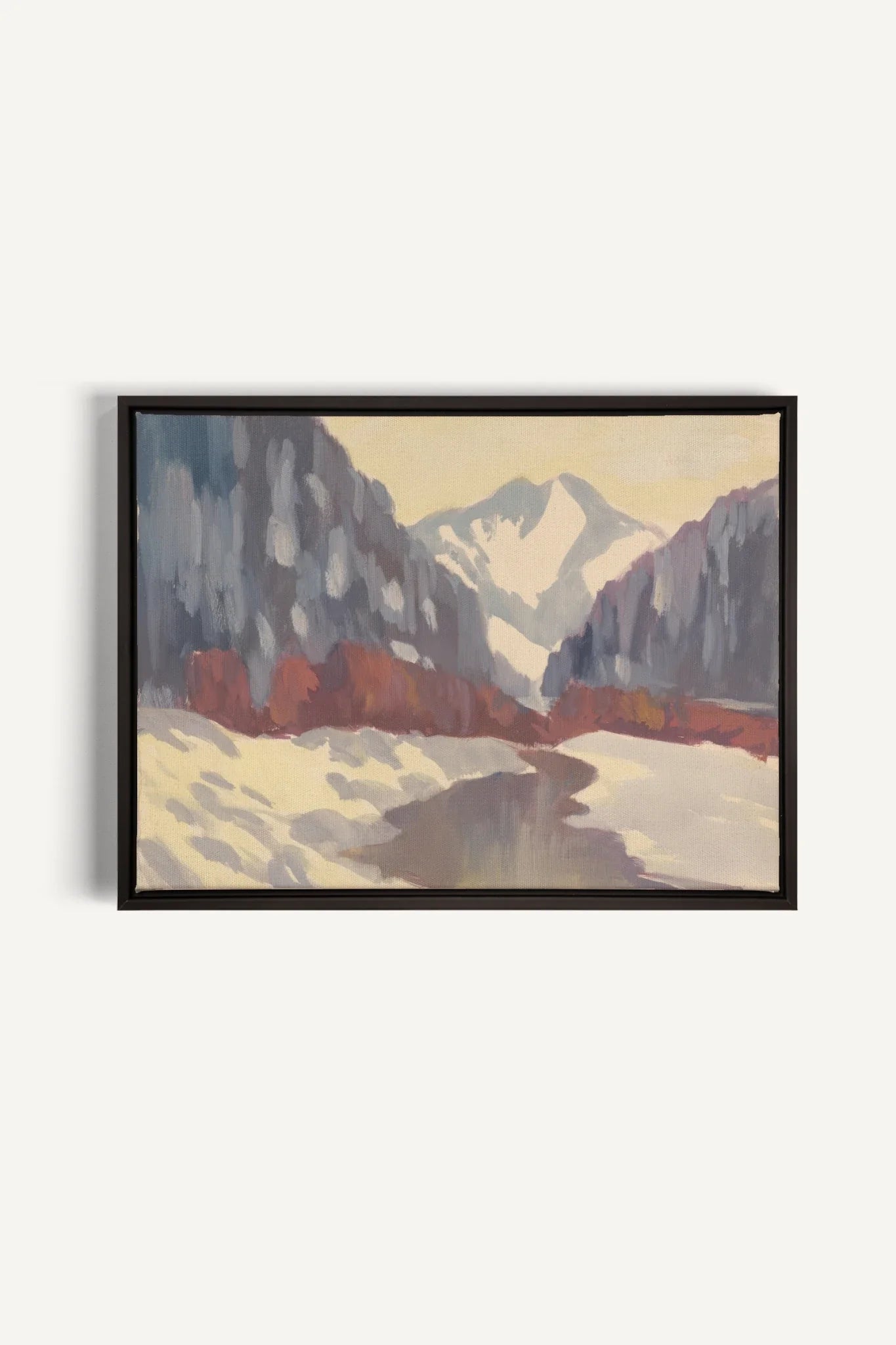 HORIZON DES MONTS, Oeuvre sur toile étirée, encadré Noir