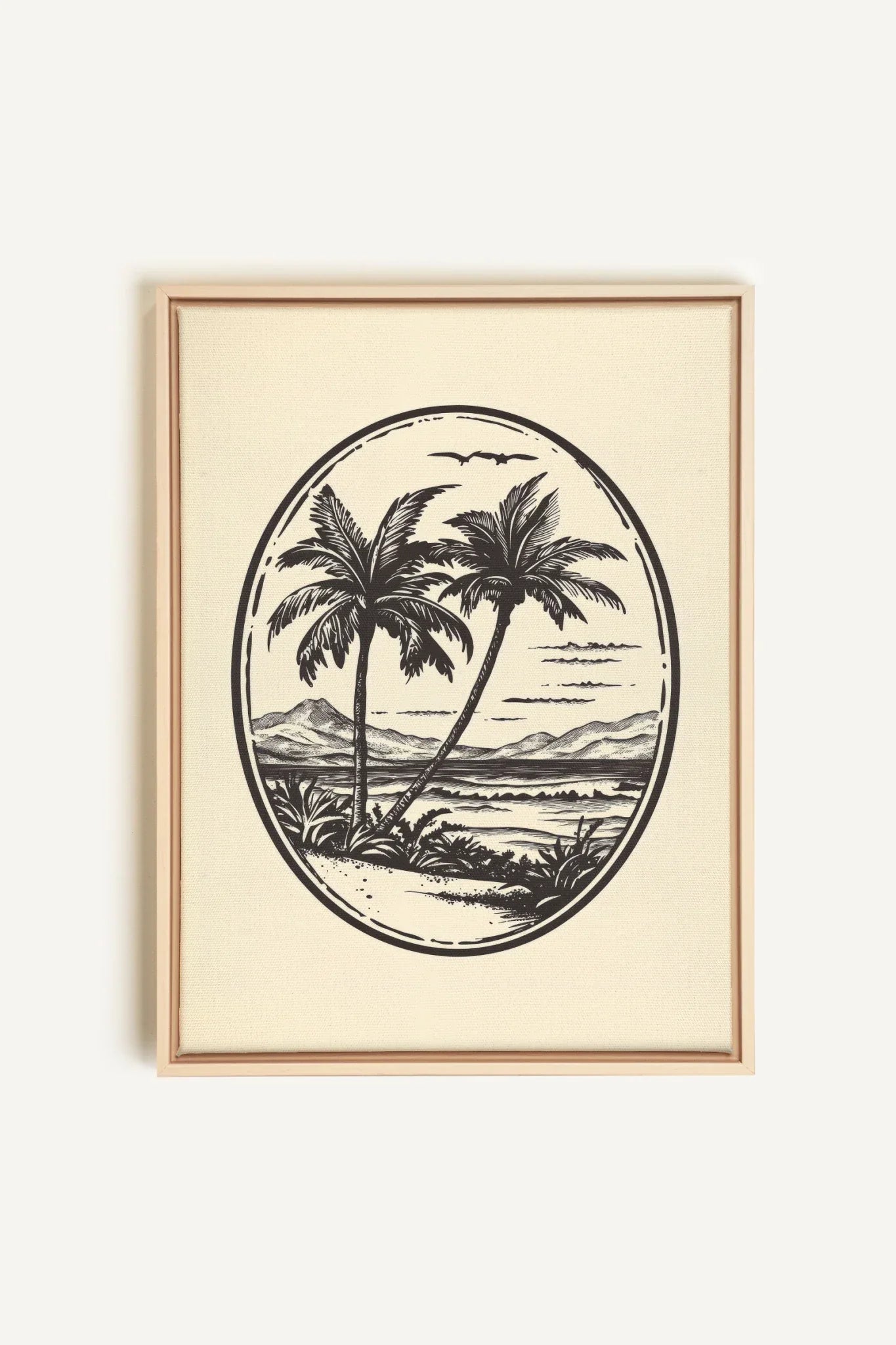 OLEKA CANVAS - ISLAND ESCAPE, Oeuvre sur toile étirée, encadré Naturel Clair