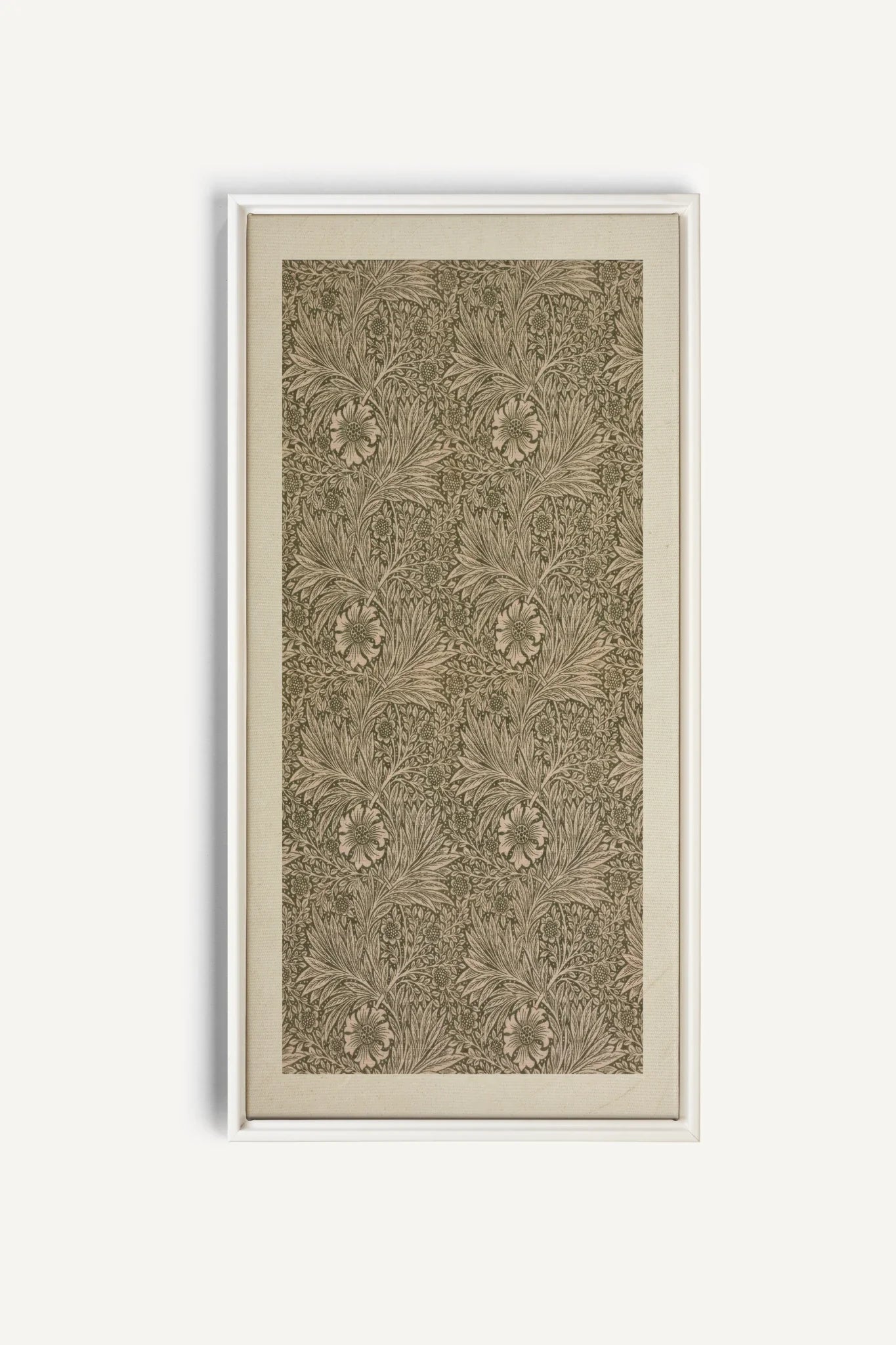 JARDIN GRAVÉ, Oeuvre sur toile étirée, encadré Blanc