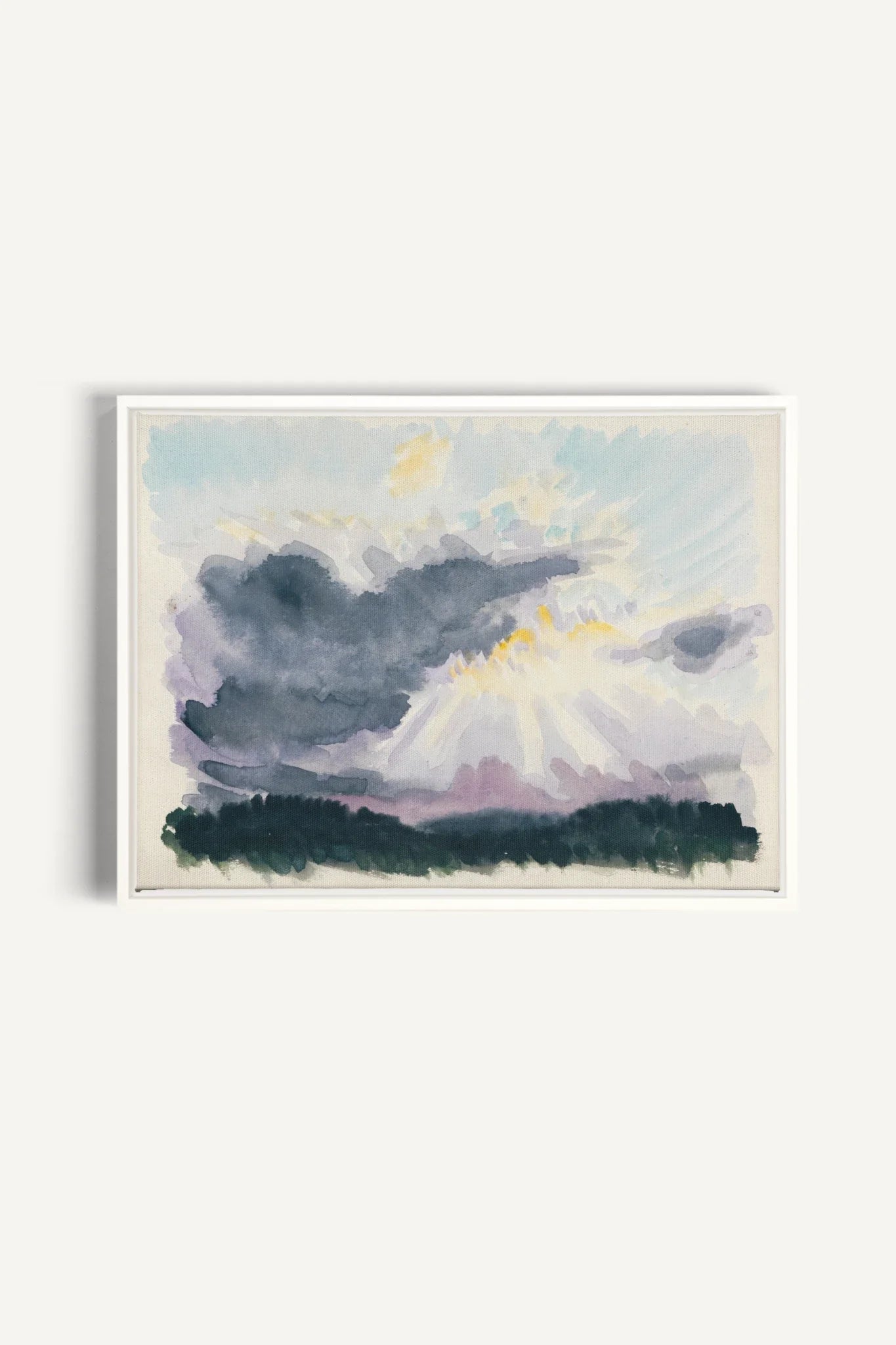 LAVENDER STORM, Oeuvre sur toile étirée, encadré Blanc