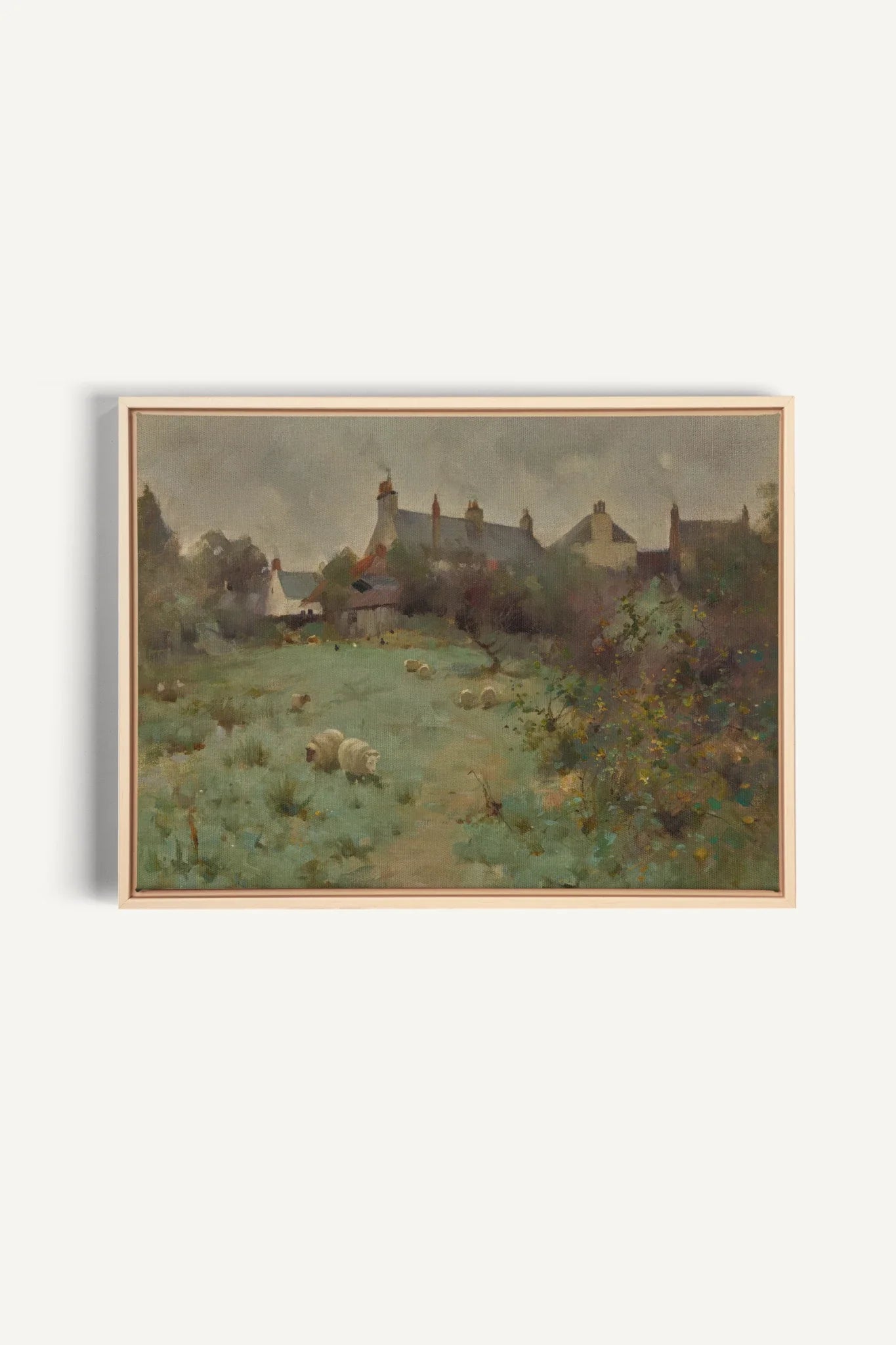LE JARDIN DES PRÉS, Oeuvre sur toile étirée, encadré Naturel Clair