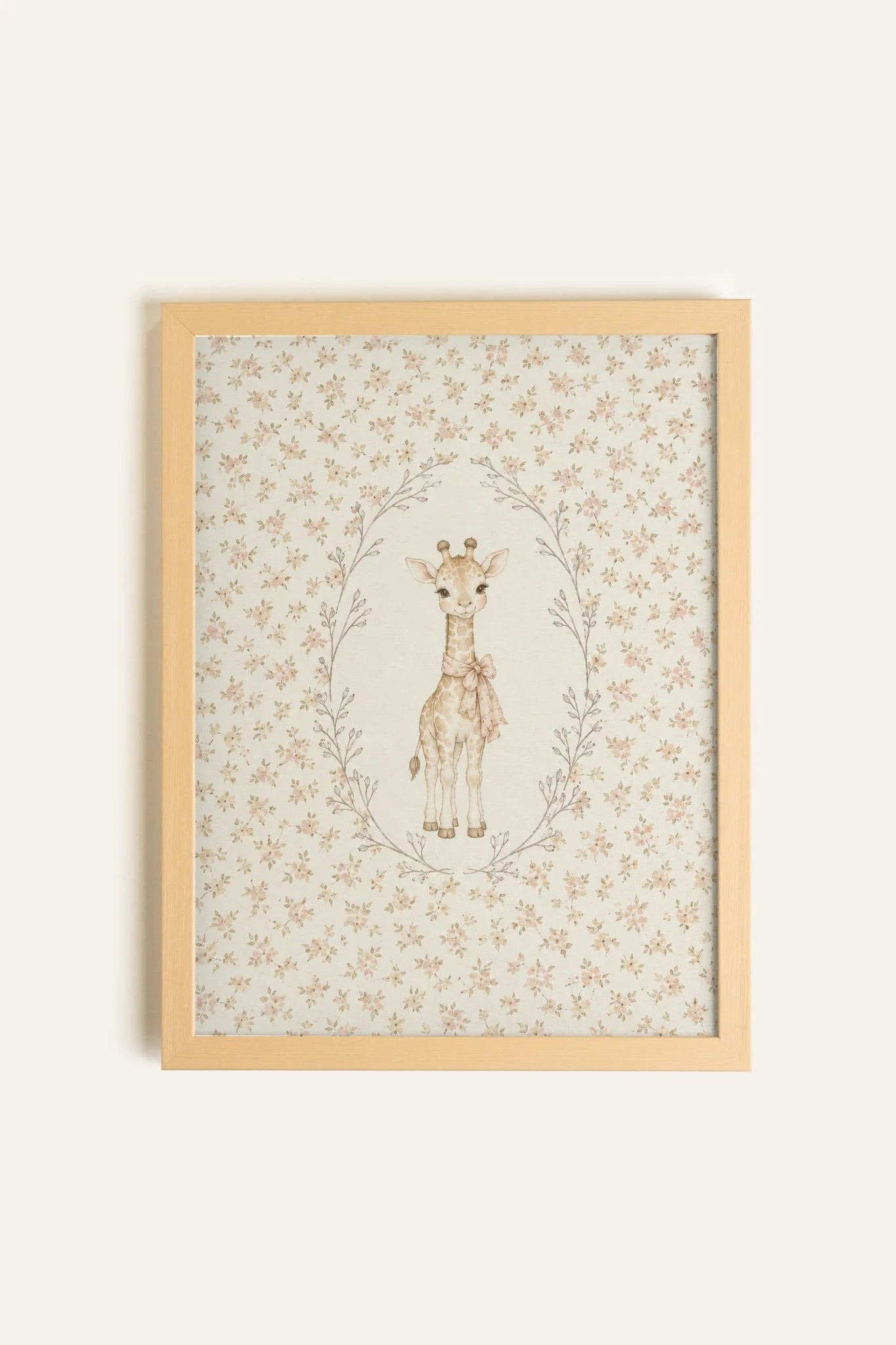 LITTLE GIRAFFE, Oeuvre sur toile rigide, encadré Naturel Clair