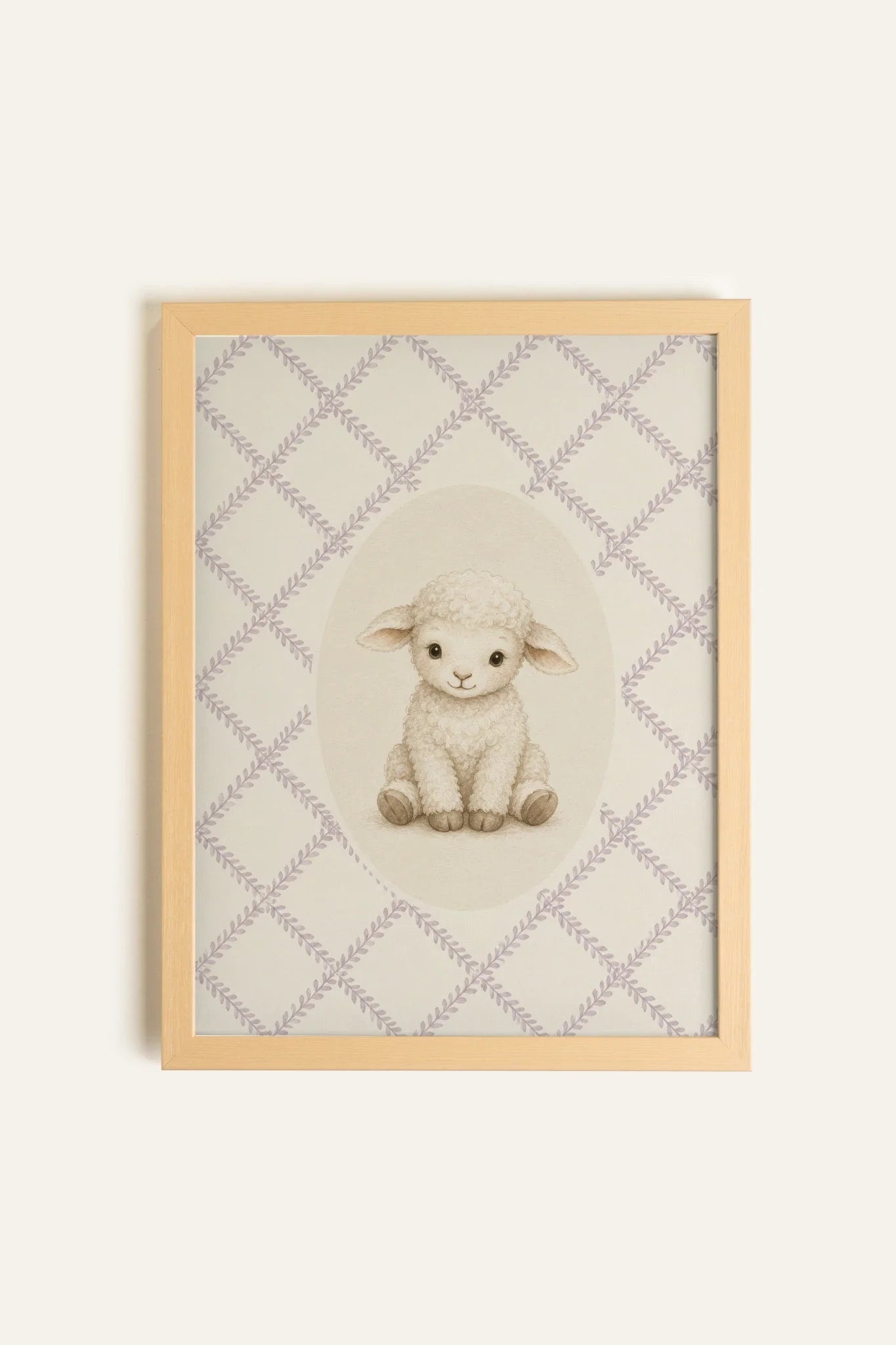 LITTLE LAMB, Oeuvre sur toile rigide, encadré Naturel Clair