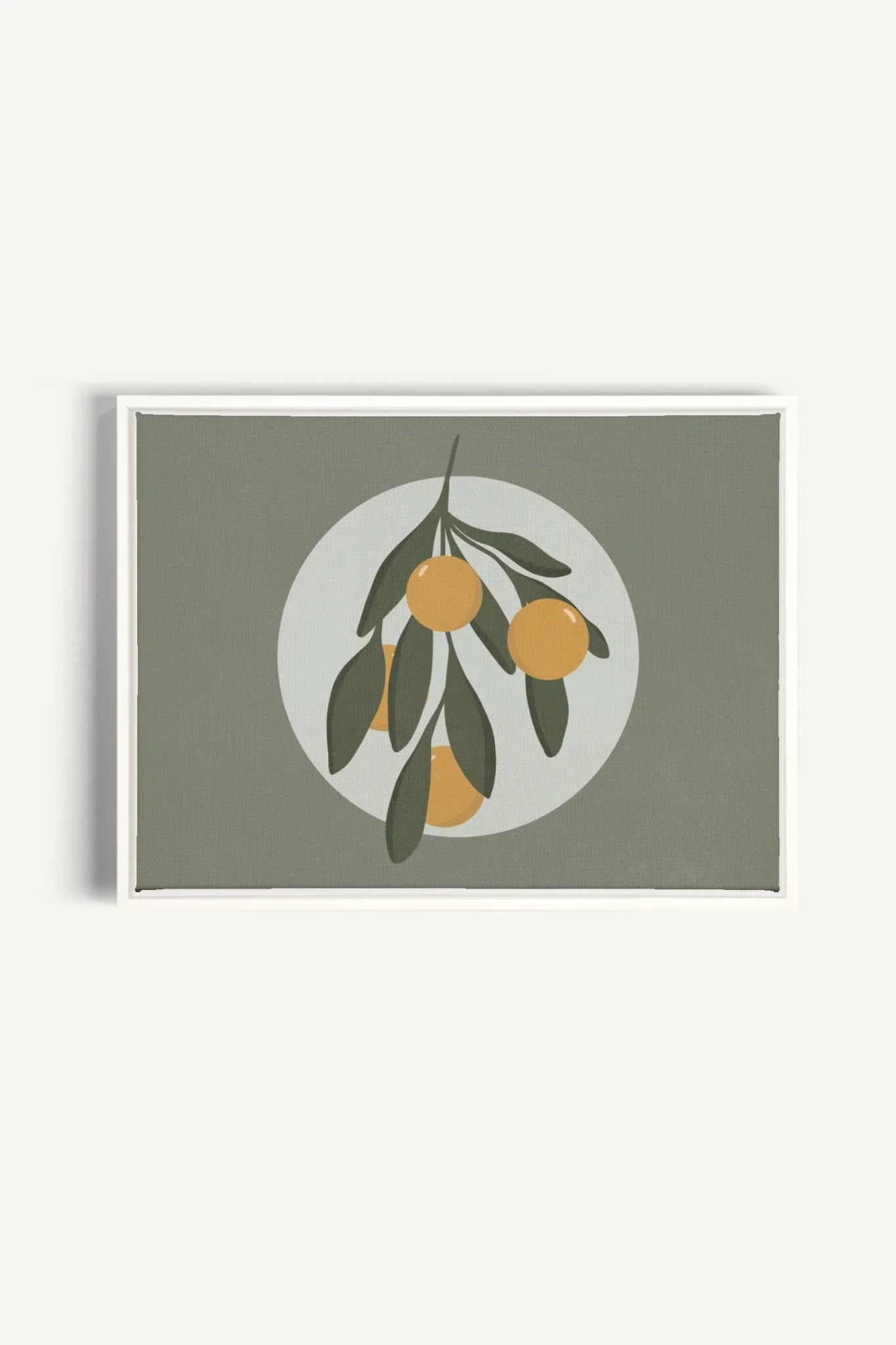 OLEKA CANVAS - LUNAR CITRUS, Oeuvre sur toile étirée, encadré Blanc