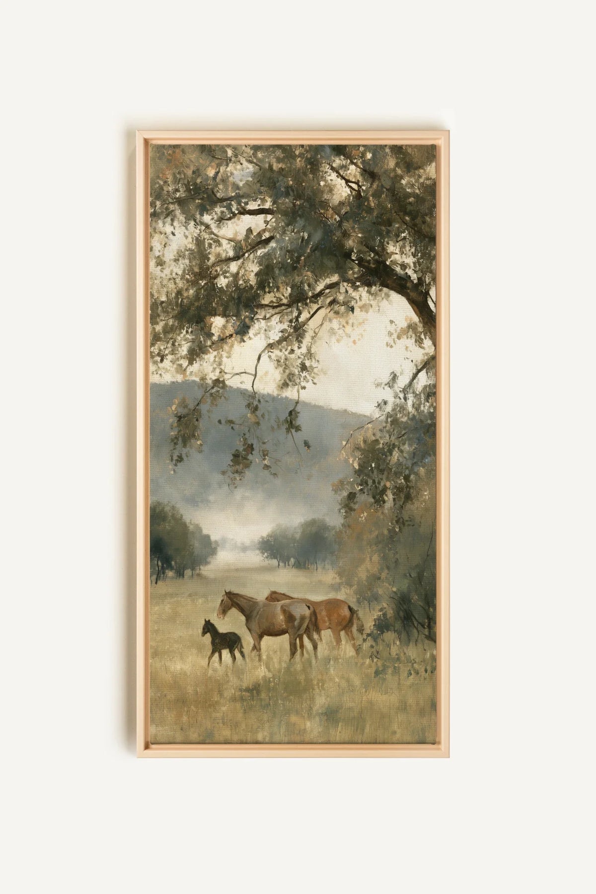 MEADOW FAMILY toile étirée encadré naturel clair