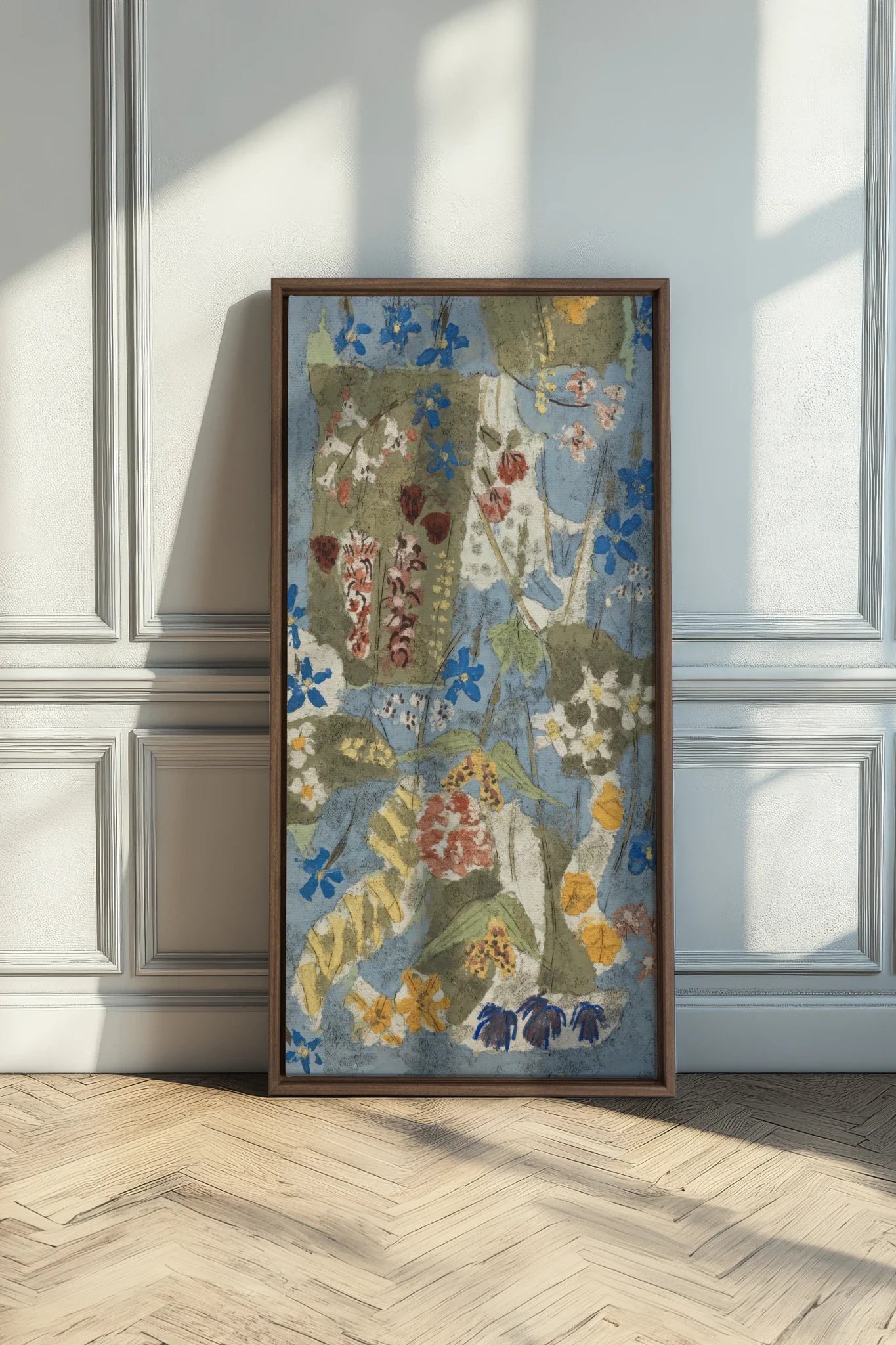 MEADOW TAPESTRY, Oeuvre sur toile étirée, encadré Brun Chêne
