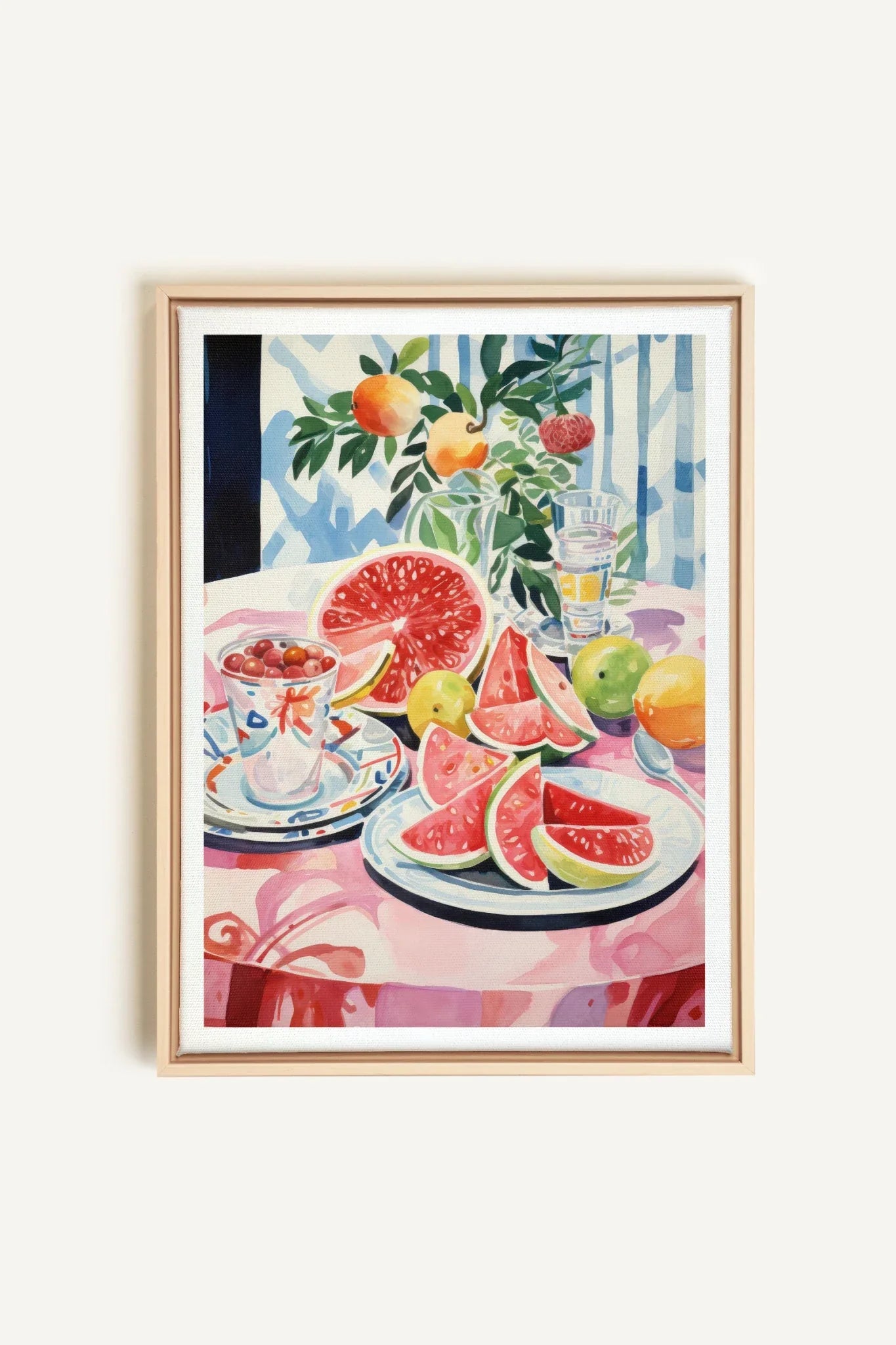 OLEKA CANVAS - MELON OASIS HARVEST, Oeuvre sur toile étirée, encadré Naturel Clair