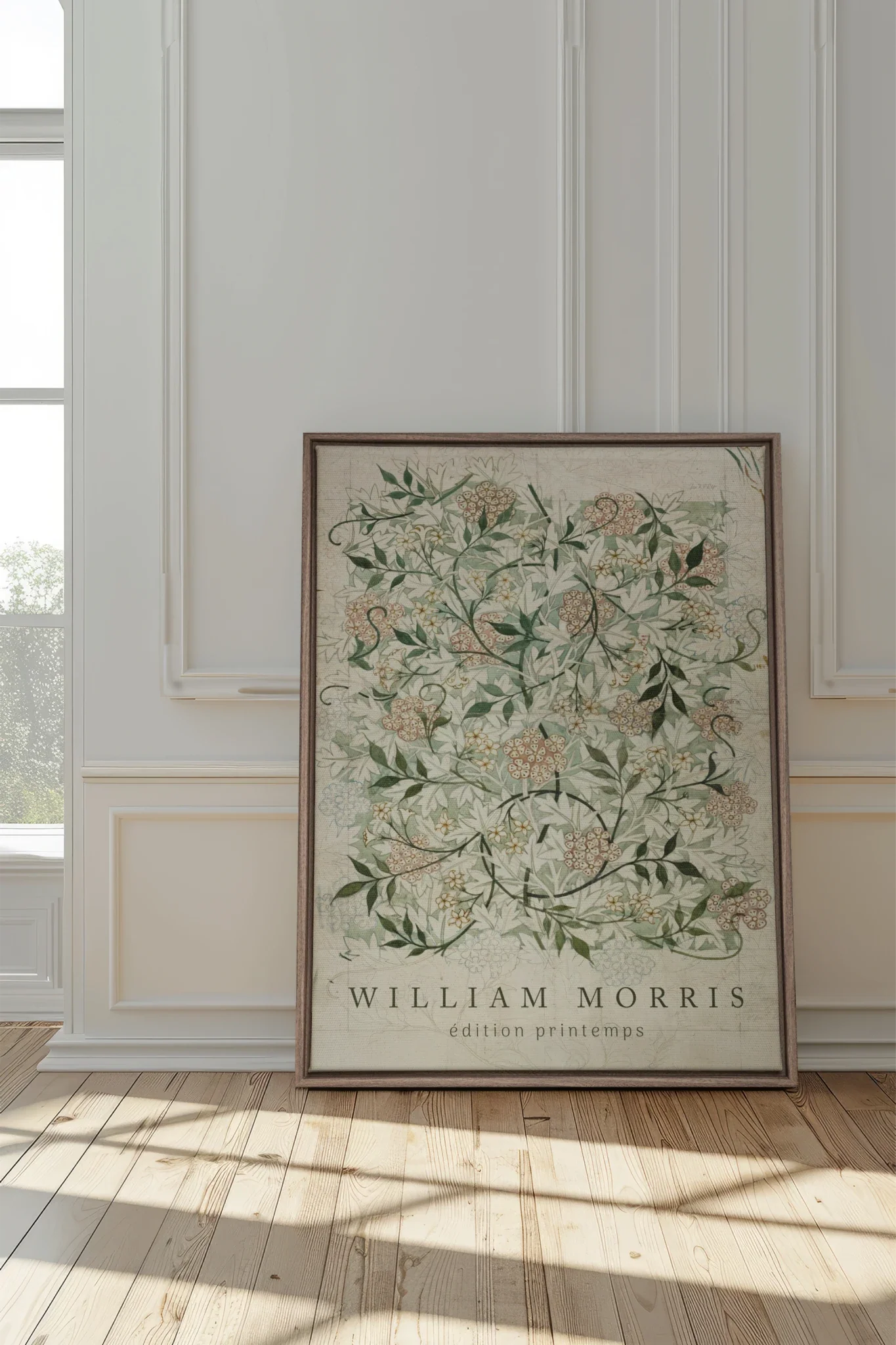 MORRIS GARDEN, Oeuvre sur toile étirée, encadré Brun Chêne