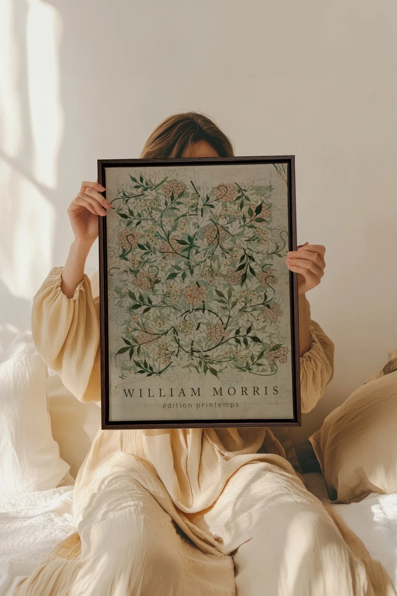 MORRIS GARDEN, Oeuvre sur toile étirée, encadré Brun Noyer