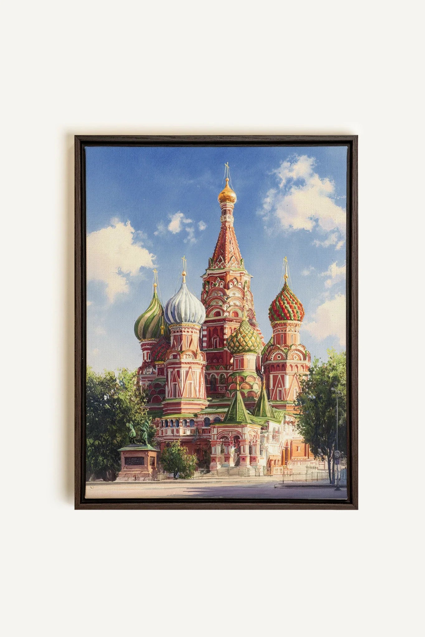 MOSCOW HUES, Artwork on stretched canvas, framed in Walnut Brown