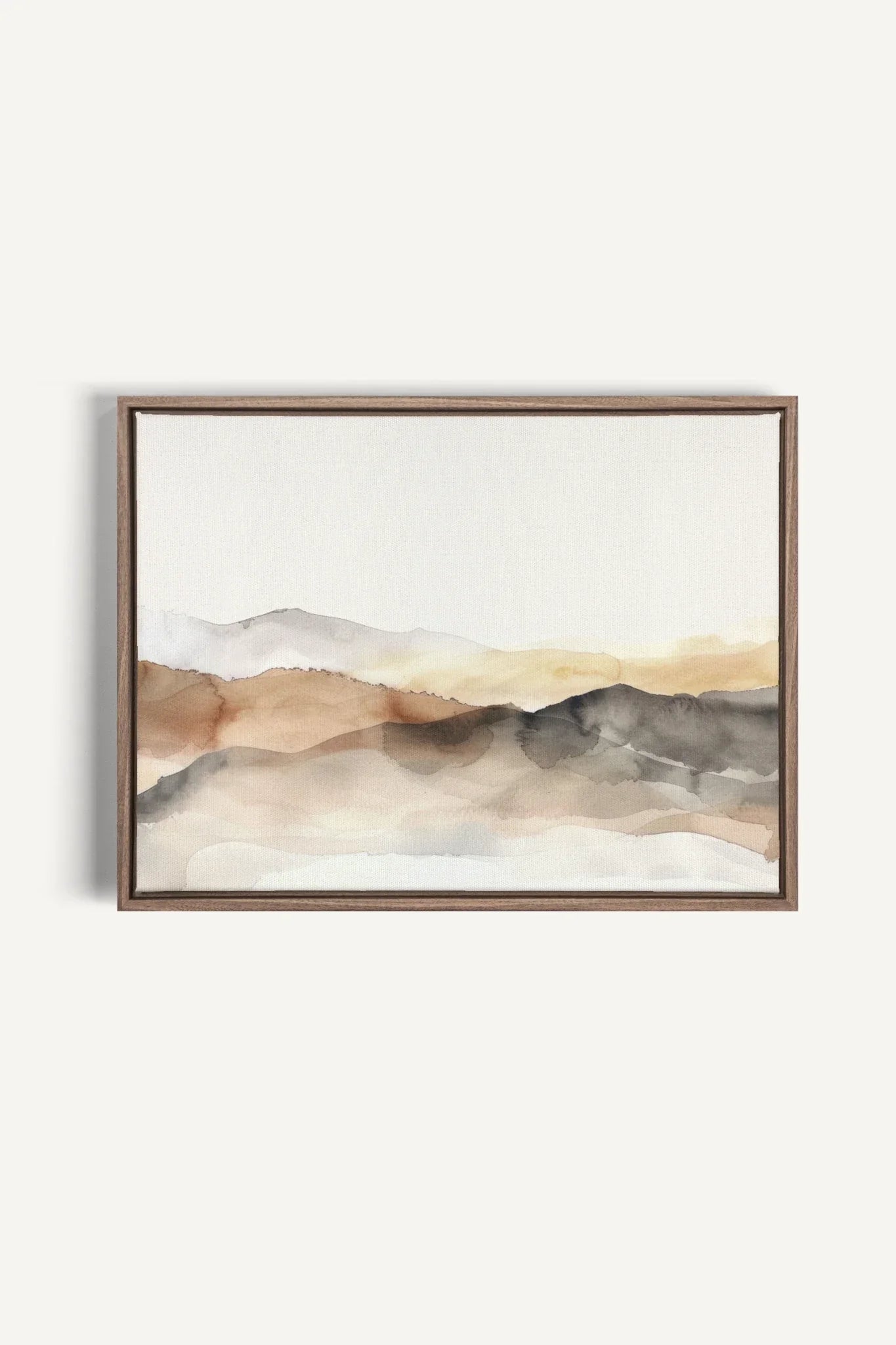 OLEKA CANVAS - MUTED LINES, Oeuvre sur toile étirée, encadré Brun Chêne