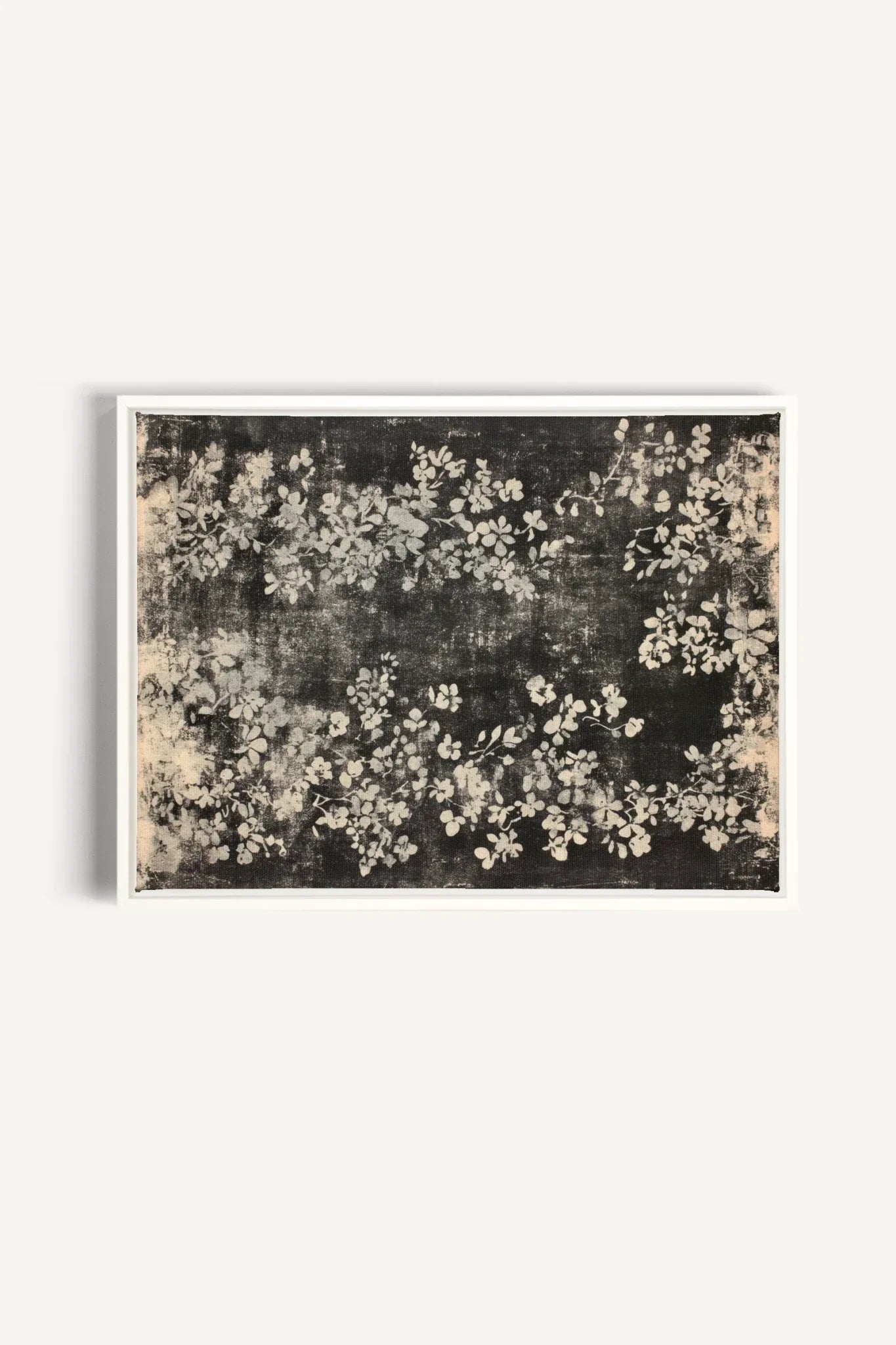 OLEKA CANVAS - MYSTERIOUS GARDEN, Oeuvre sur toile étirée, encadré Blanc