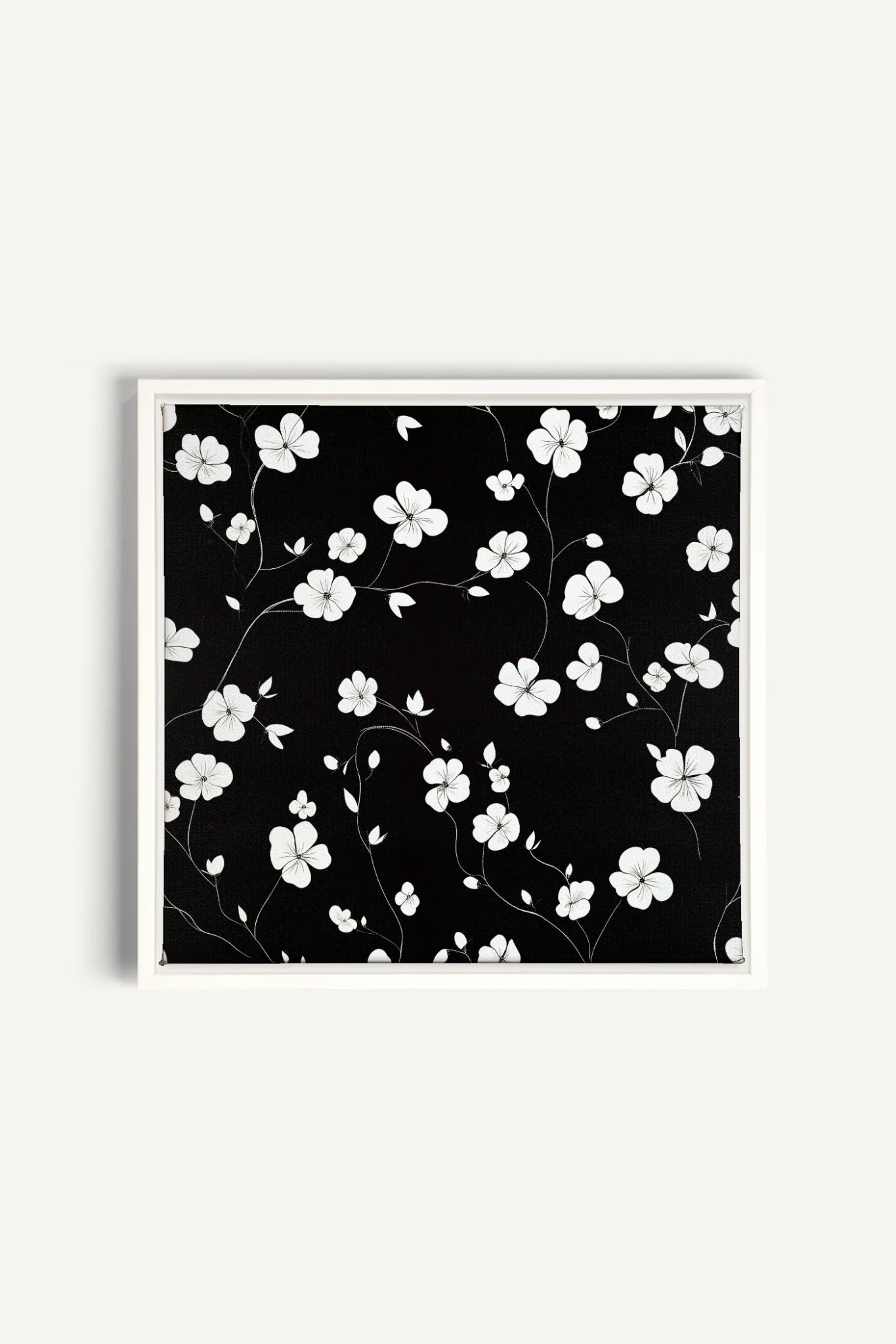 NOCTURNAL BLOOMS, Oeuvre sur toile étirée, encadré Blanc