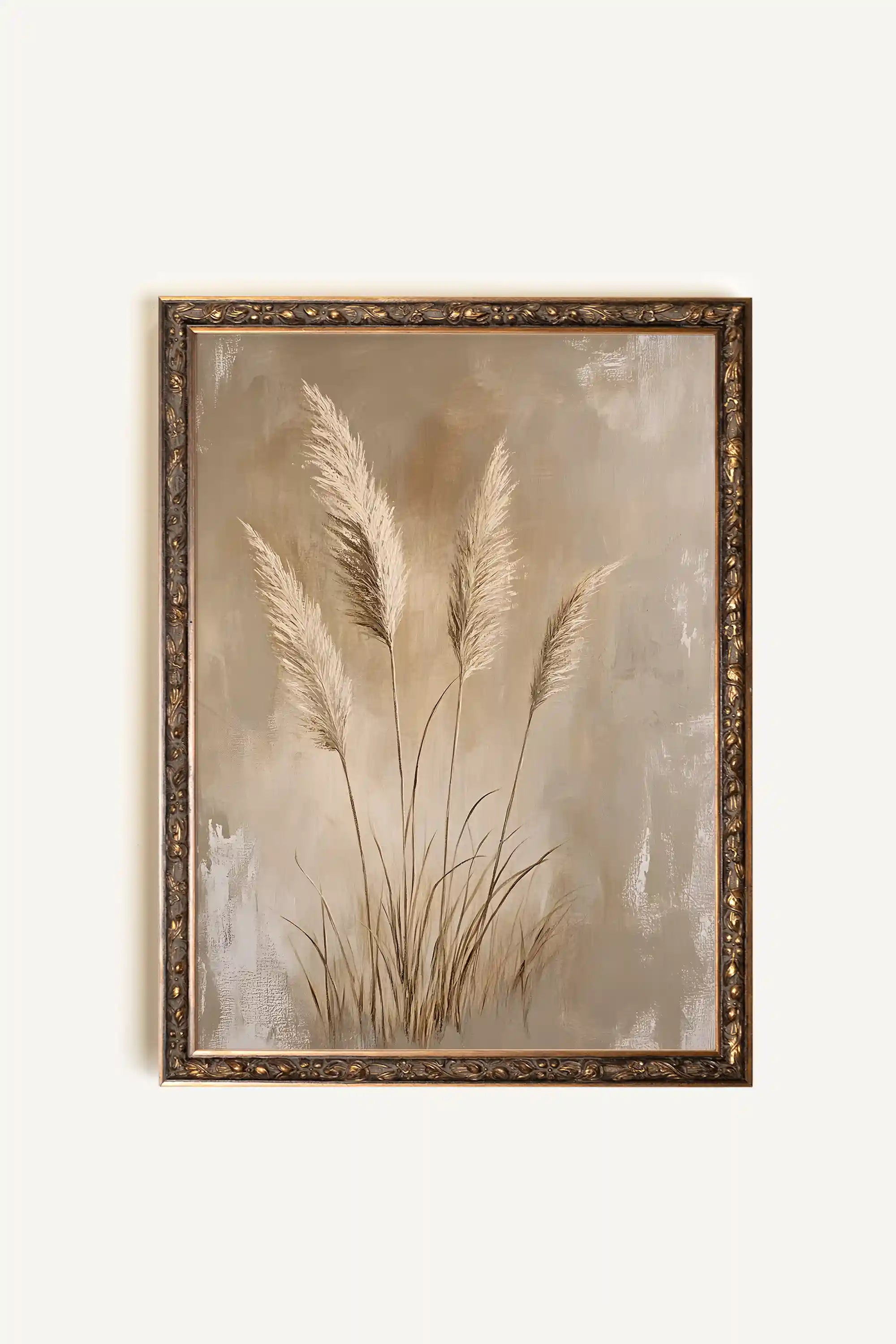 NUANCES DE LIN, Artwork on rigid canvas, framed in Vintage Bronze