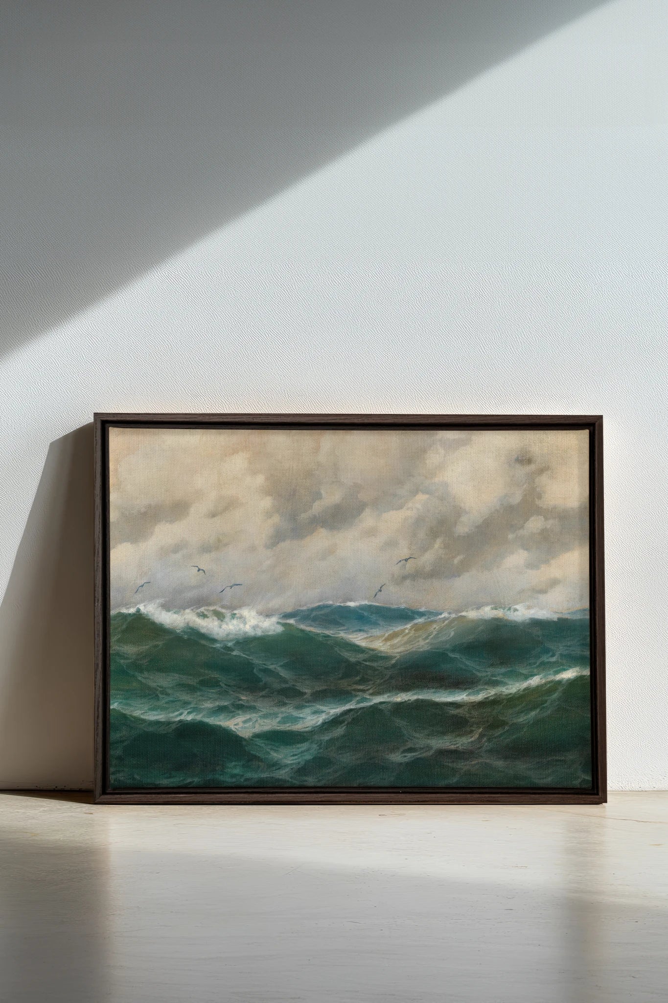 OLD SEA LULLABY, Oeuvre sur toile étirée, encadré Brun Noyer